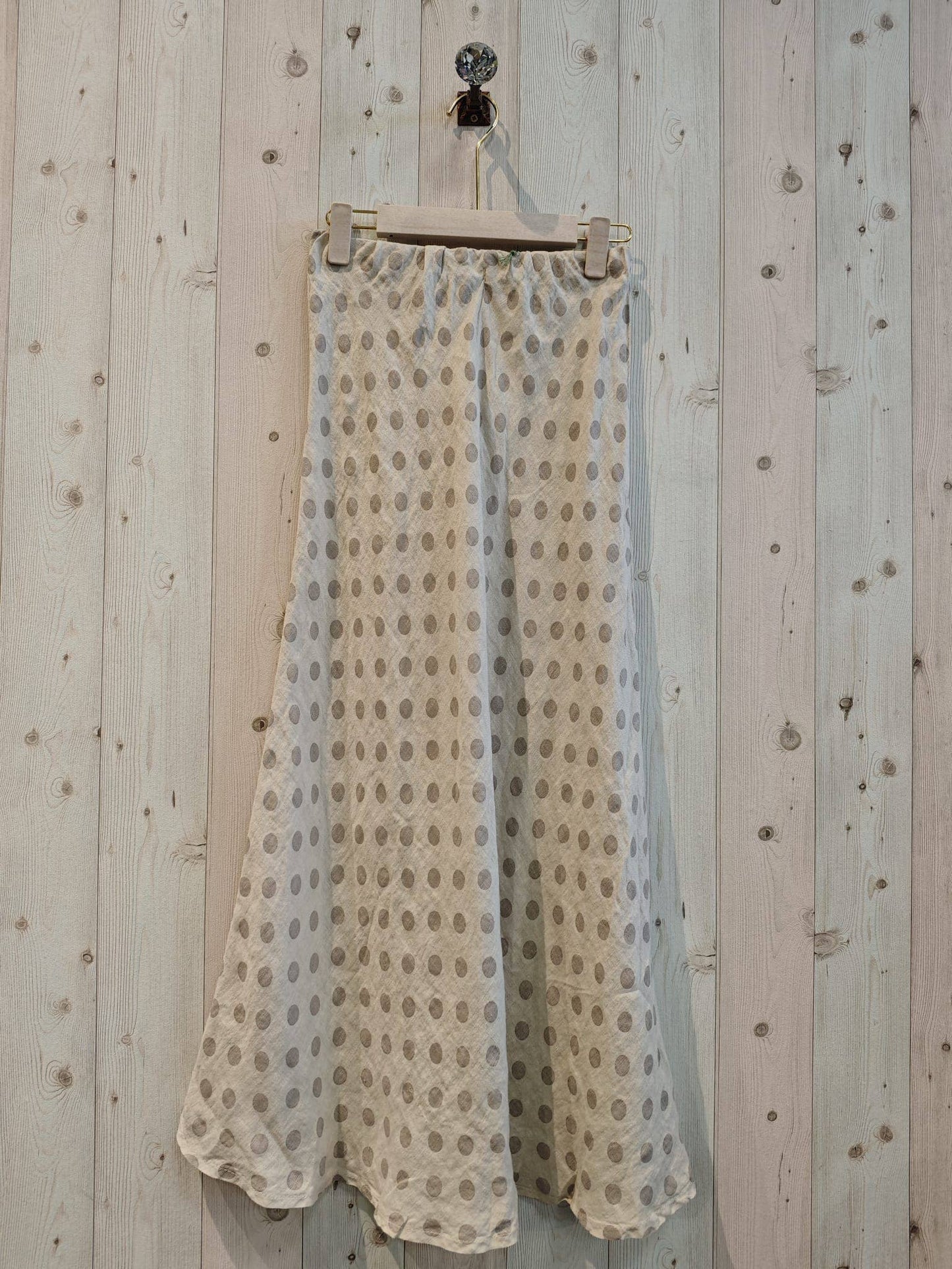 REF 13561 POLKA DOT SKIRT 100% LINEN