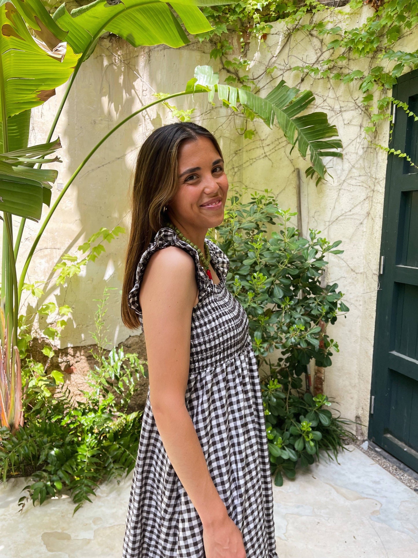 Amaia Brown Gingham Dress