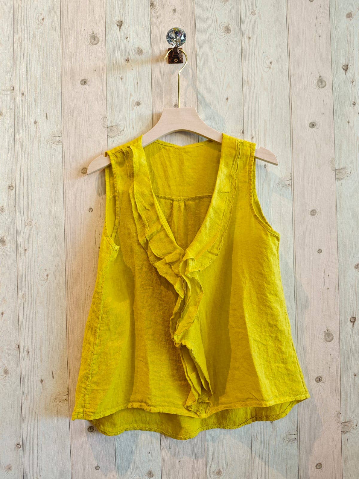 REF 17461 100% LINEN RUFFLE T-SHIRT