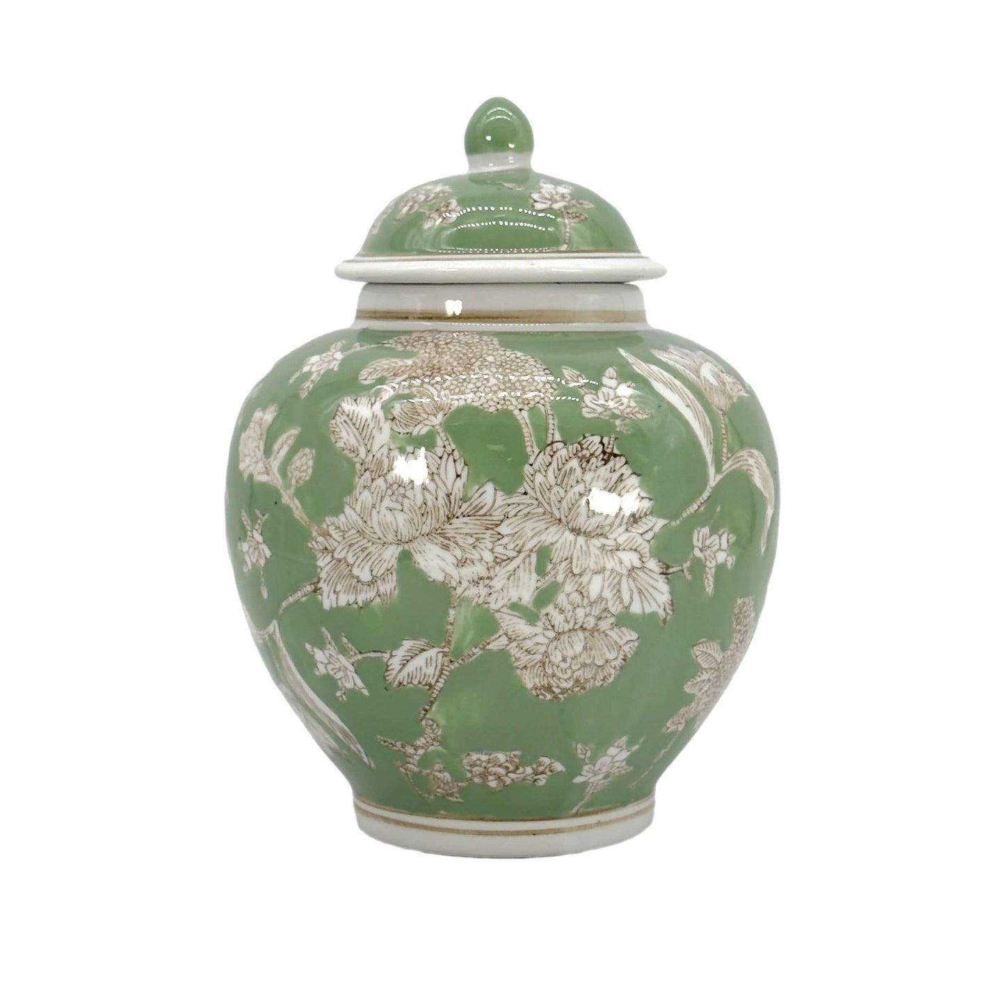 Classic  Floral Ceramic Ginger Jar 10"