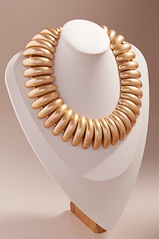 Vintage Metal Domed Shaped Ccb Short Nekclace