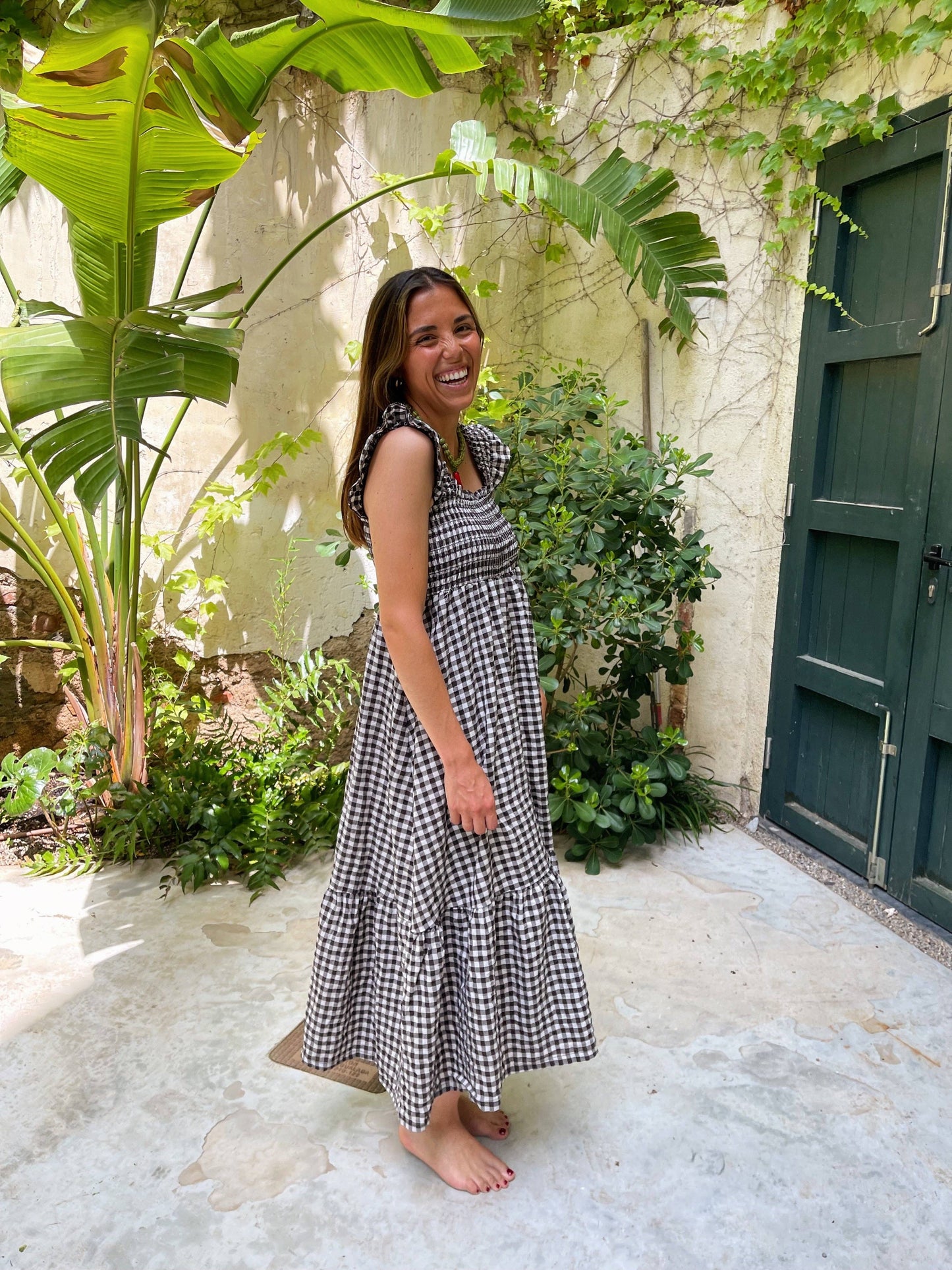 Amaia Brown Gingham Dress