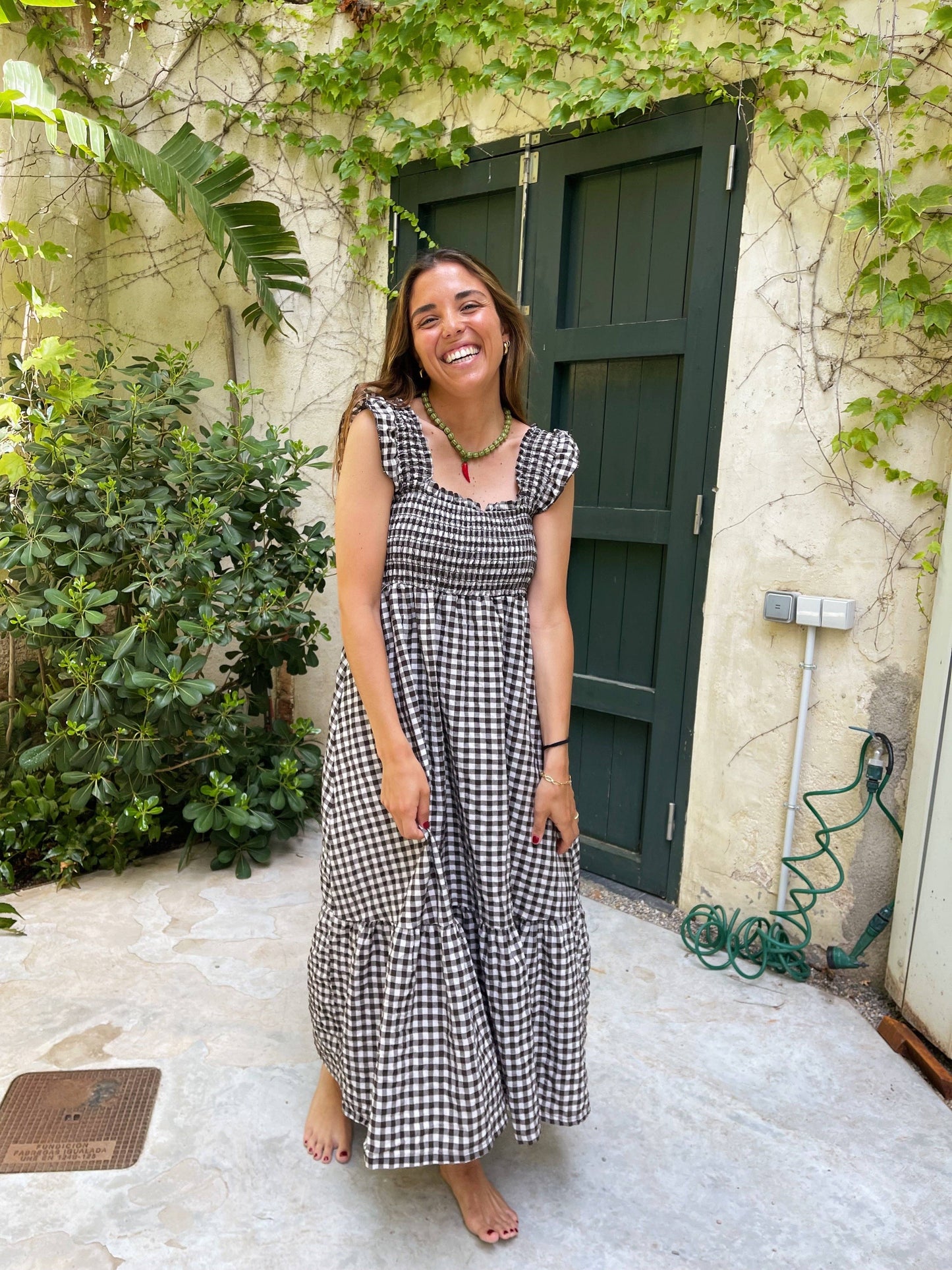 Amaia Brown Gingham Dress