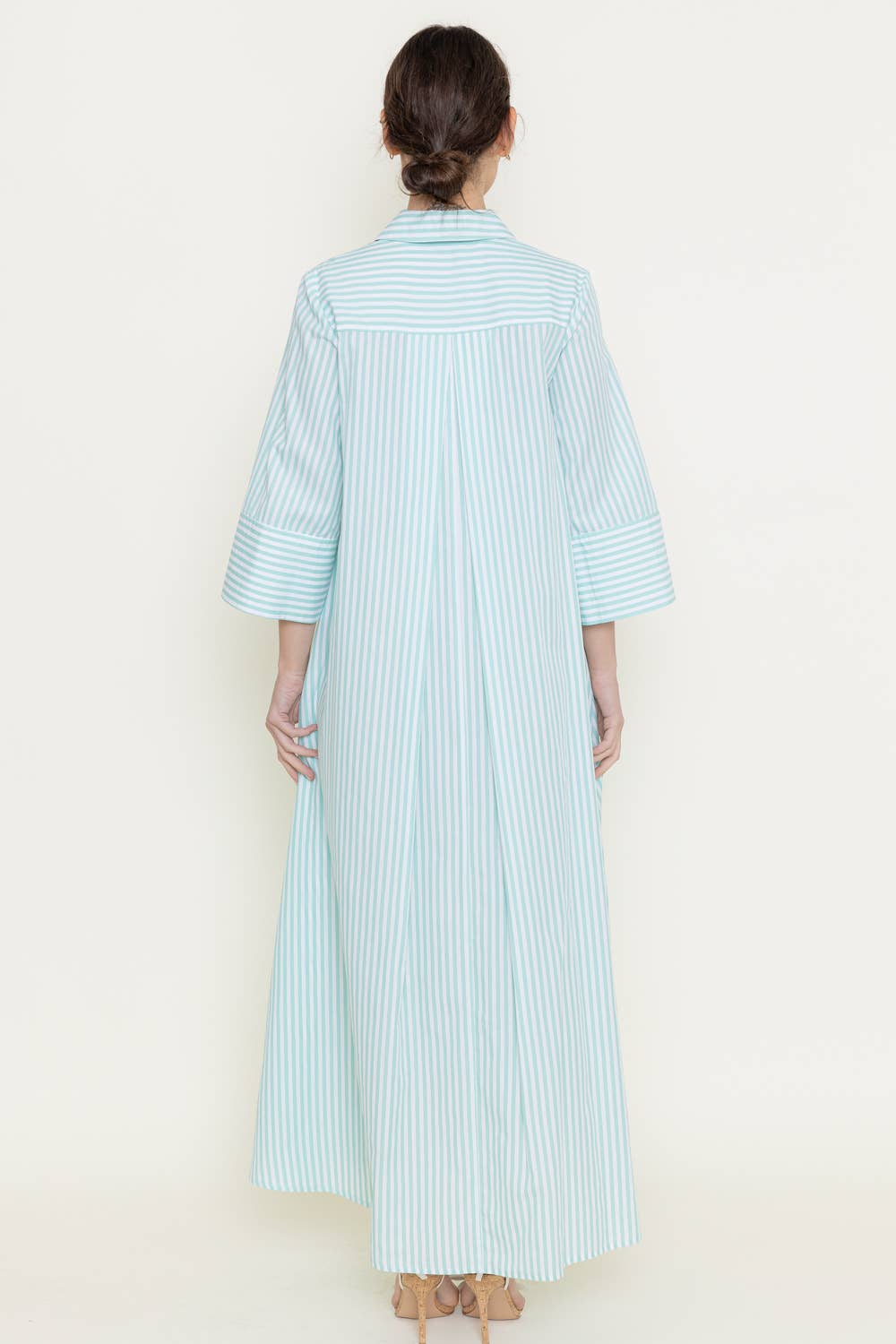 STRIPED MAXI SHIRT DRESS