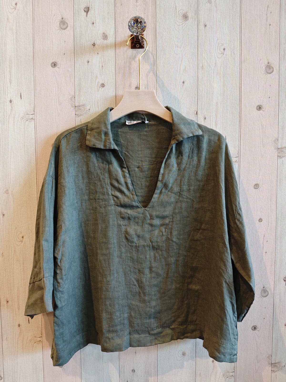 REF 12104 BLOUSE SHIRT COLLAR 100% LINEN