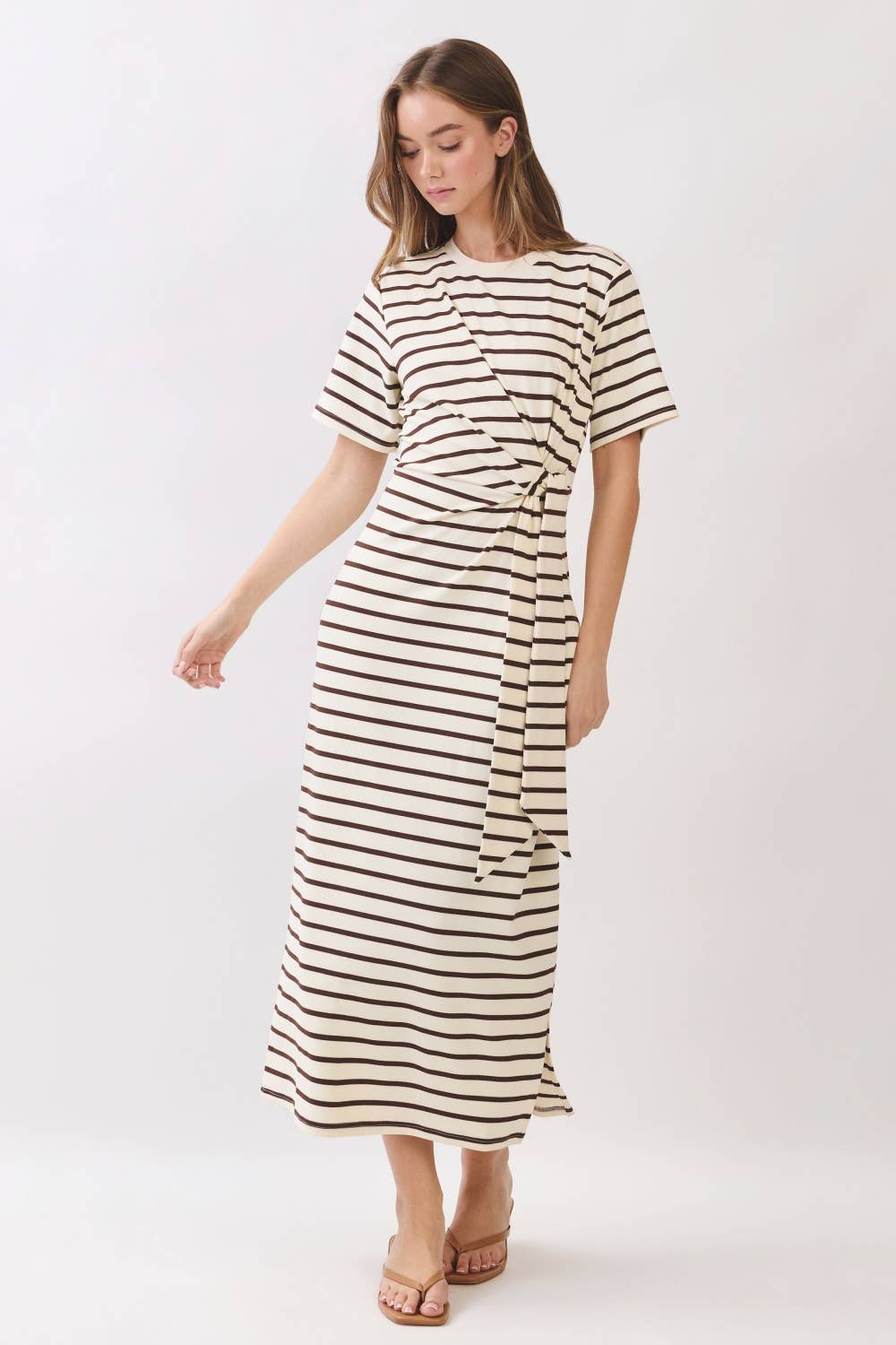 Brown Stripe Tee Maxi