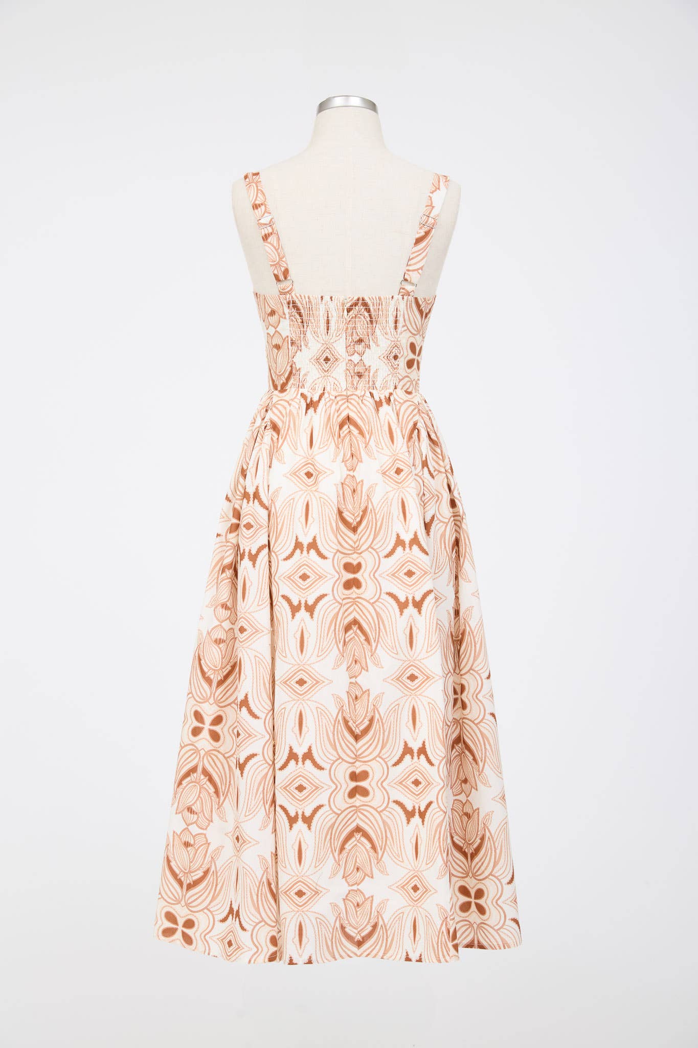 FLORAL SLEEVELESS CORSET MIDI DRESS