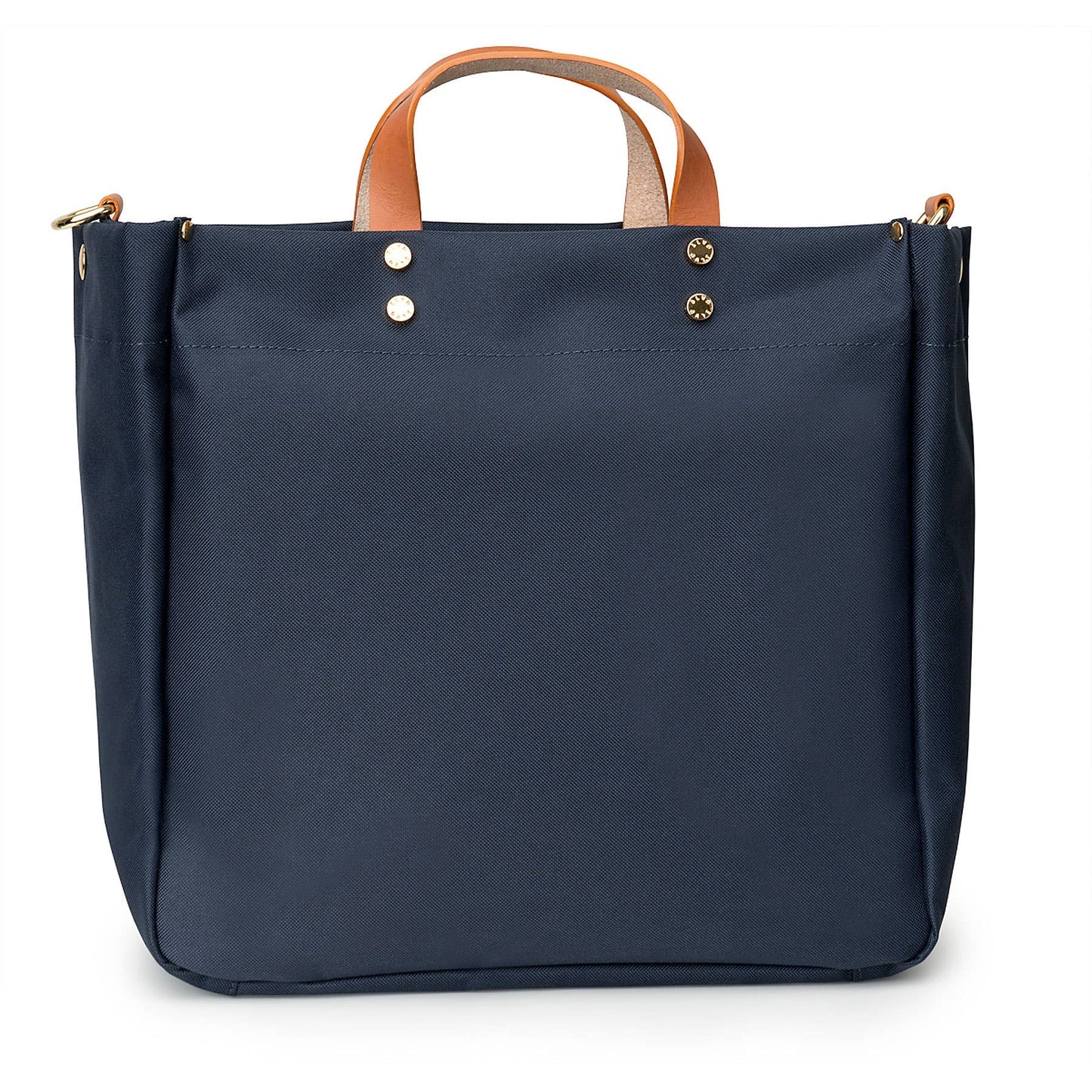 "Codie" Navy Nylon Tote with Leather Accents