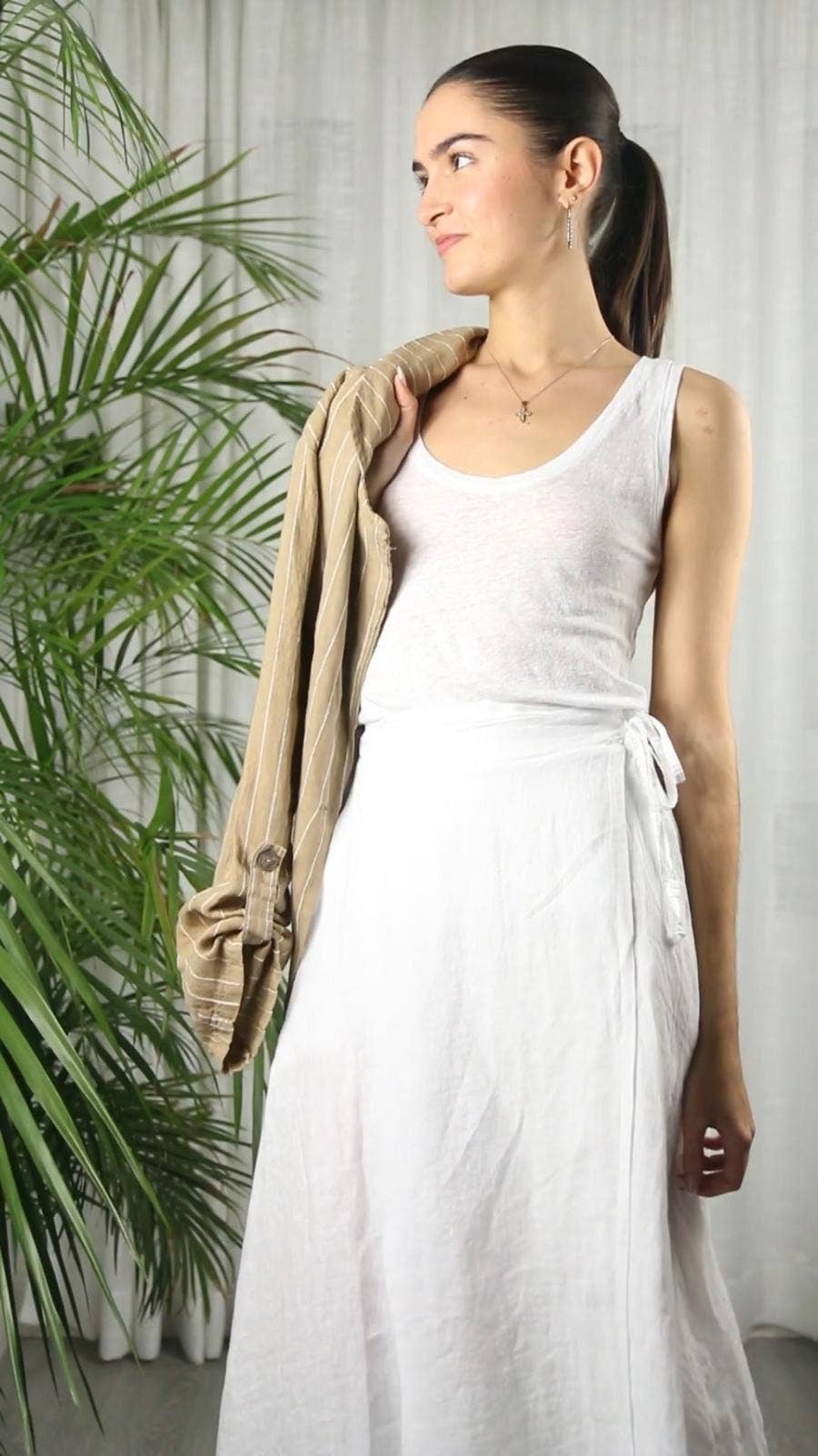REF 6088 100% LINEN SKIRT