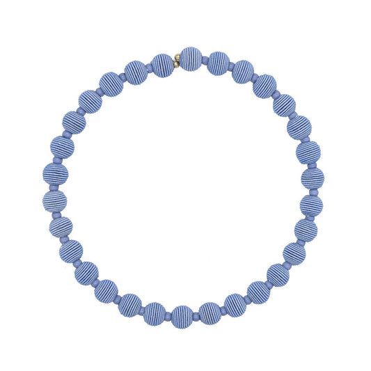Cotton Springwire Woven Ball Necklace - Blues