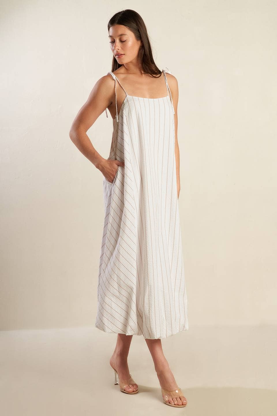 A striped woven midi dress - FD1539