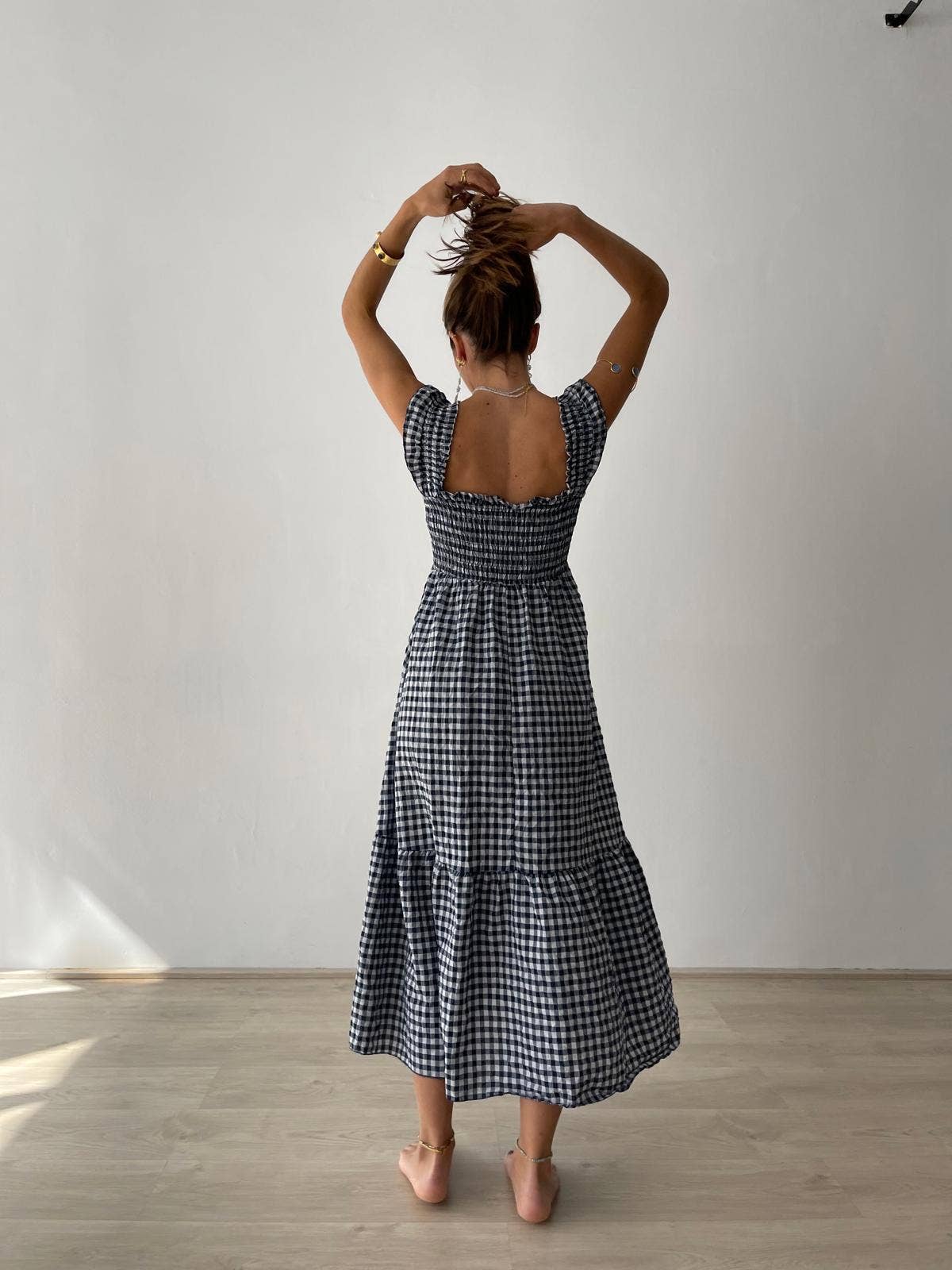Amaia Navy Gingham Dress
