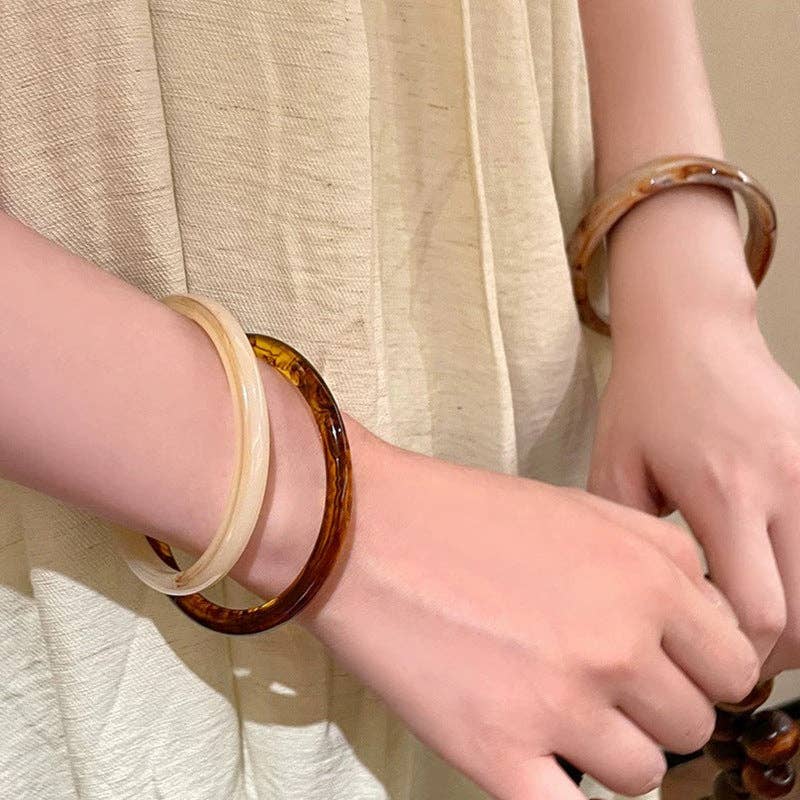 Irregular Acrylic Resin Layered Bracelets DP25B562