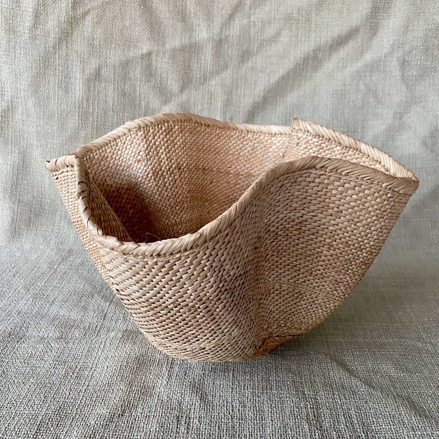 Wavy Palm Leaf Dancing Basket