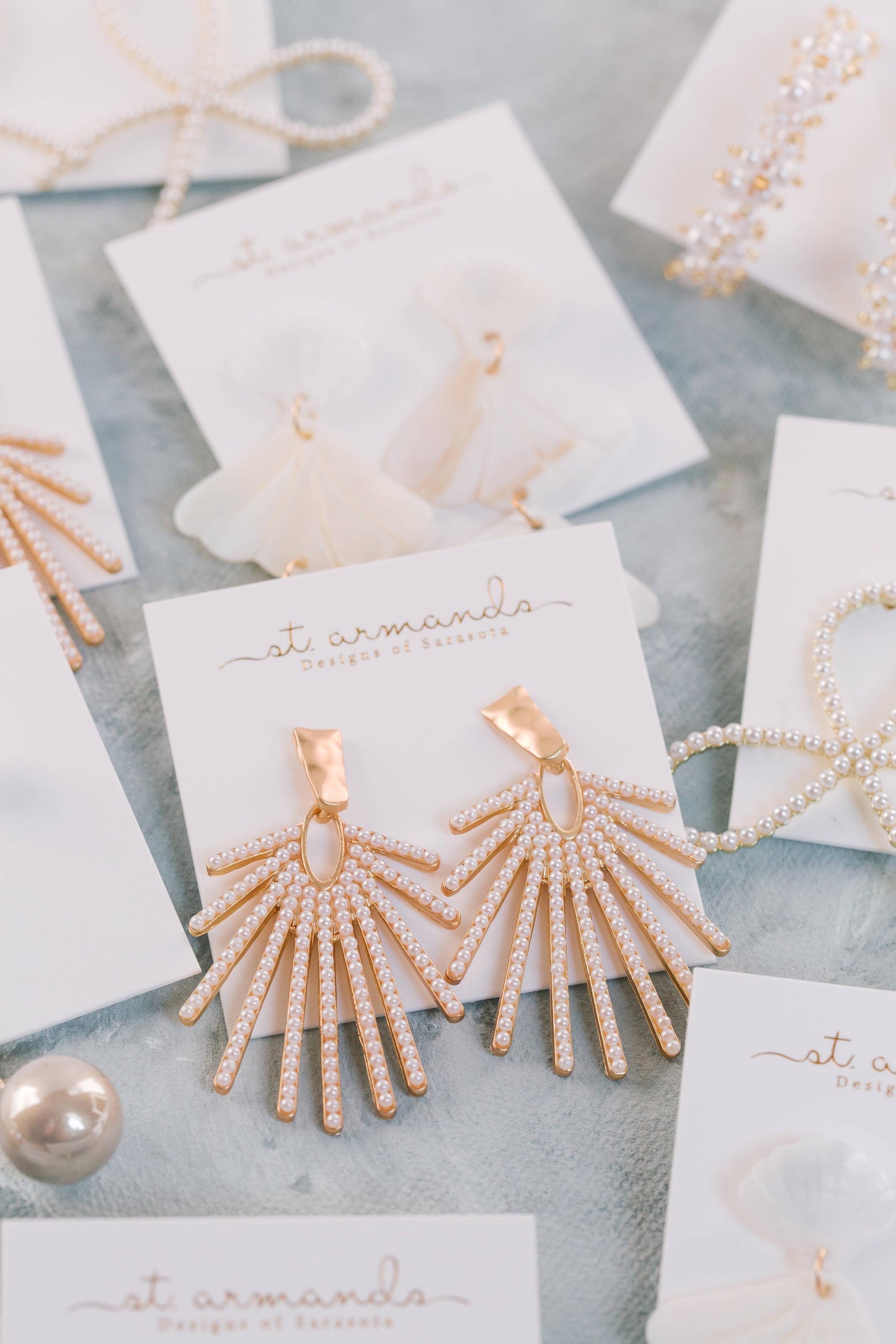 Pearl Sunburst Earrings