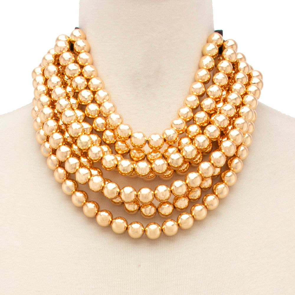 BOHEMIAN LEATHER SNAP BACK BEADED NECKLACE N13058