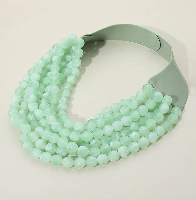 *BEST* NEW BELLA CHUNKY BEADED LAYERED MAGNETIC NECKLACE