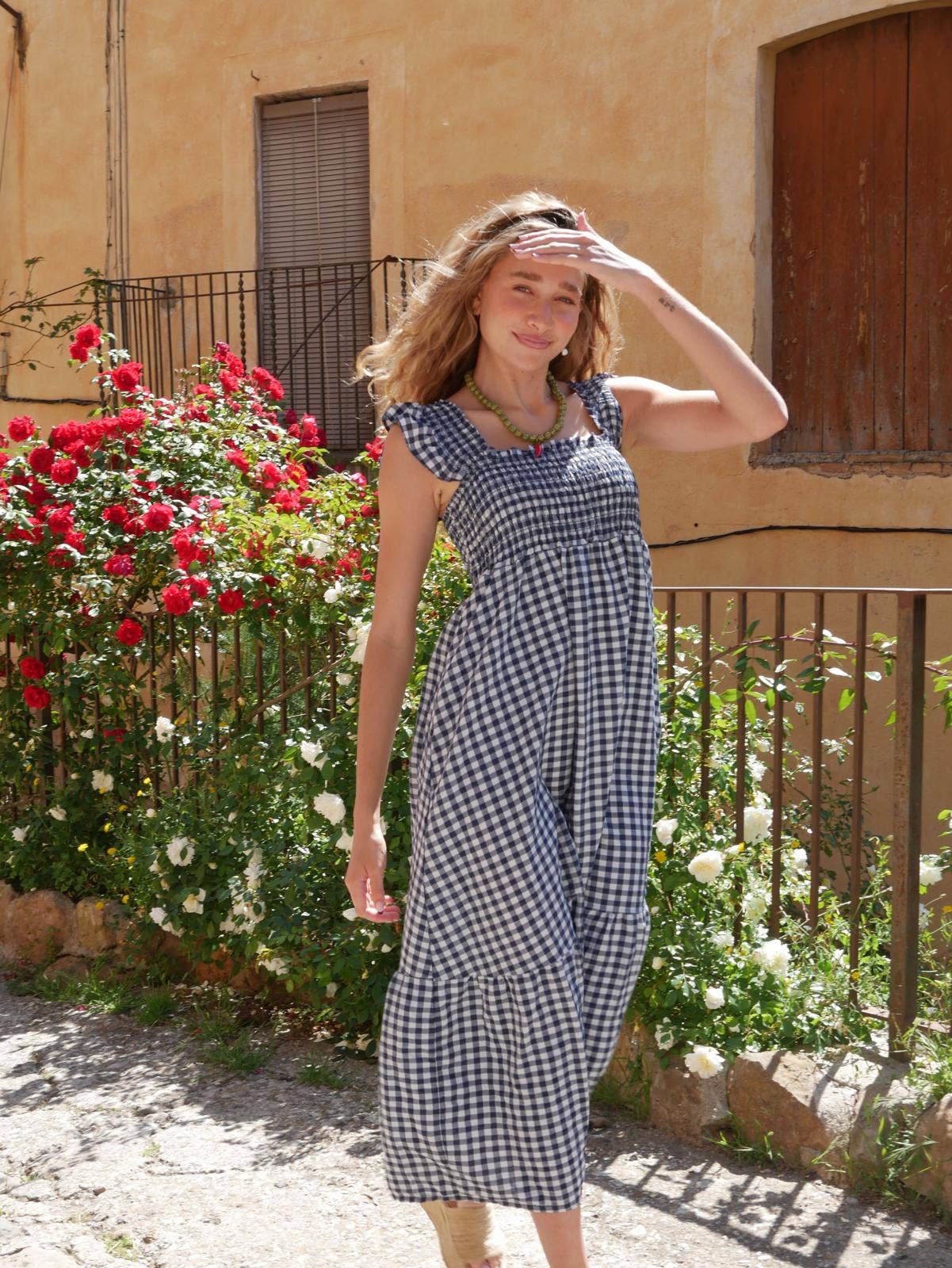 Amaia Navy Gingham Dress