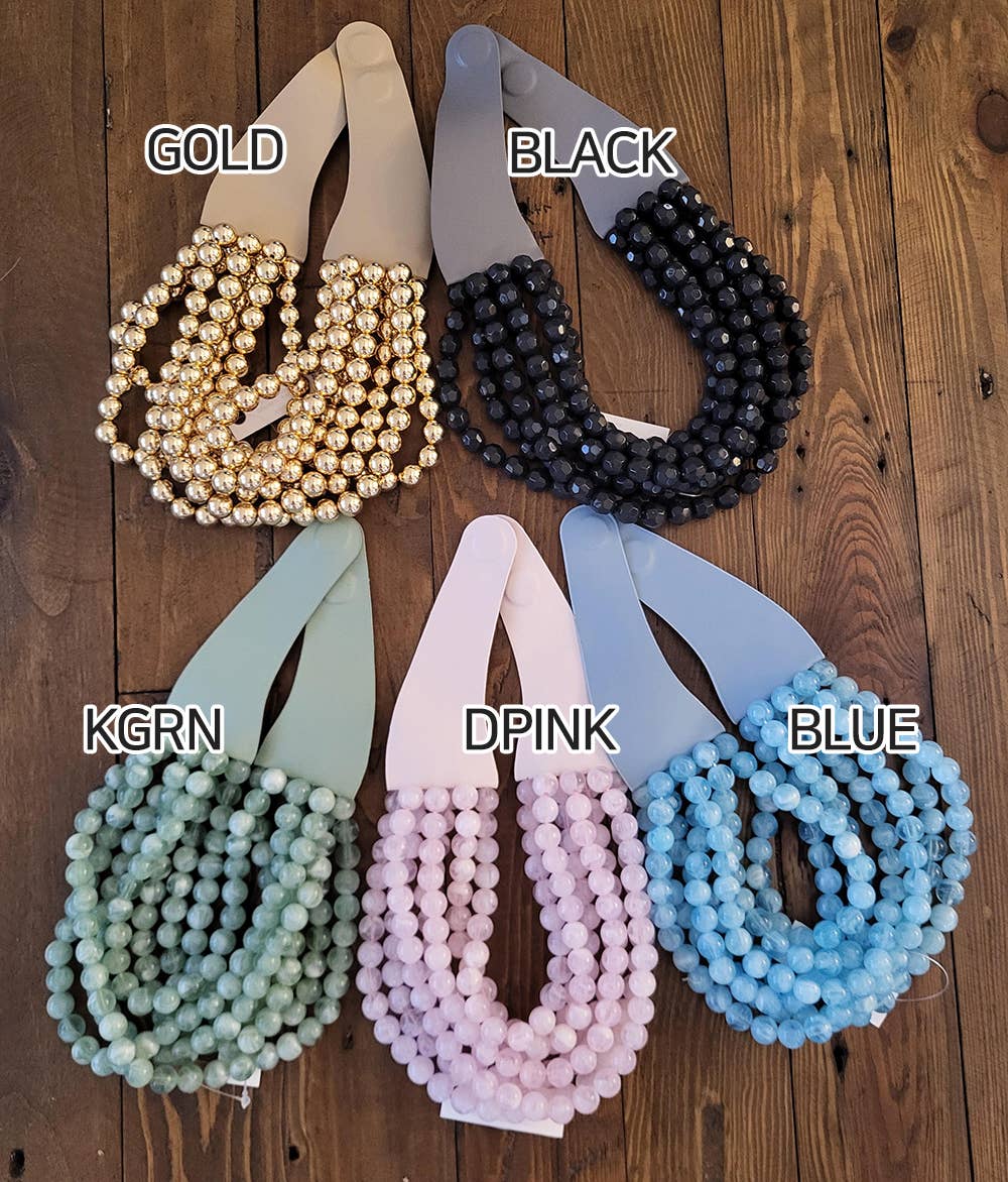*BEST* NEW BELLA CHUNKY BEADED LAYERED MAGNETIC NECKLACE
