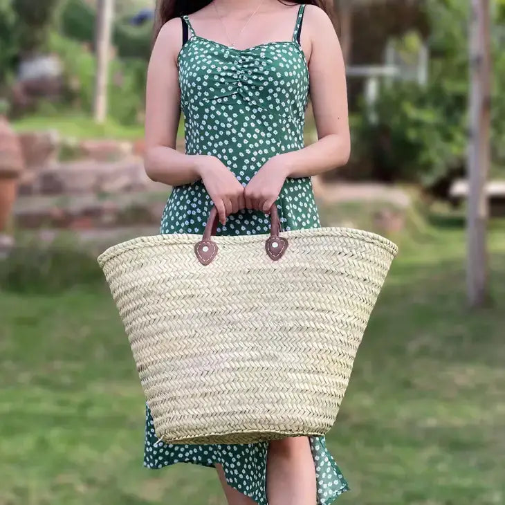 French Shopping Basket, Moroccan Basket, Straw Basket, Bags