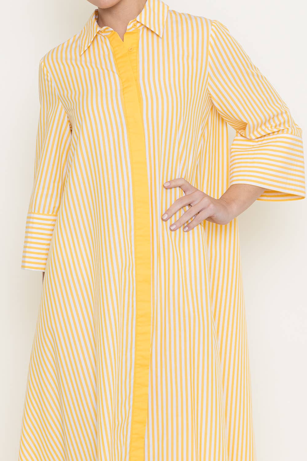 STRIPED MAXI SHIRT DRESS