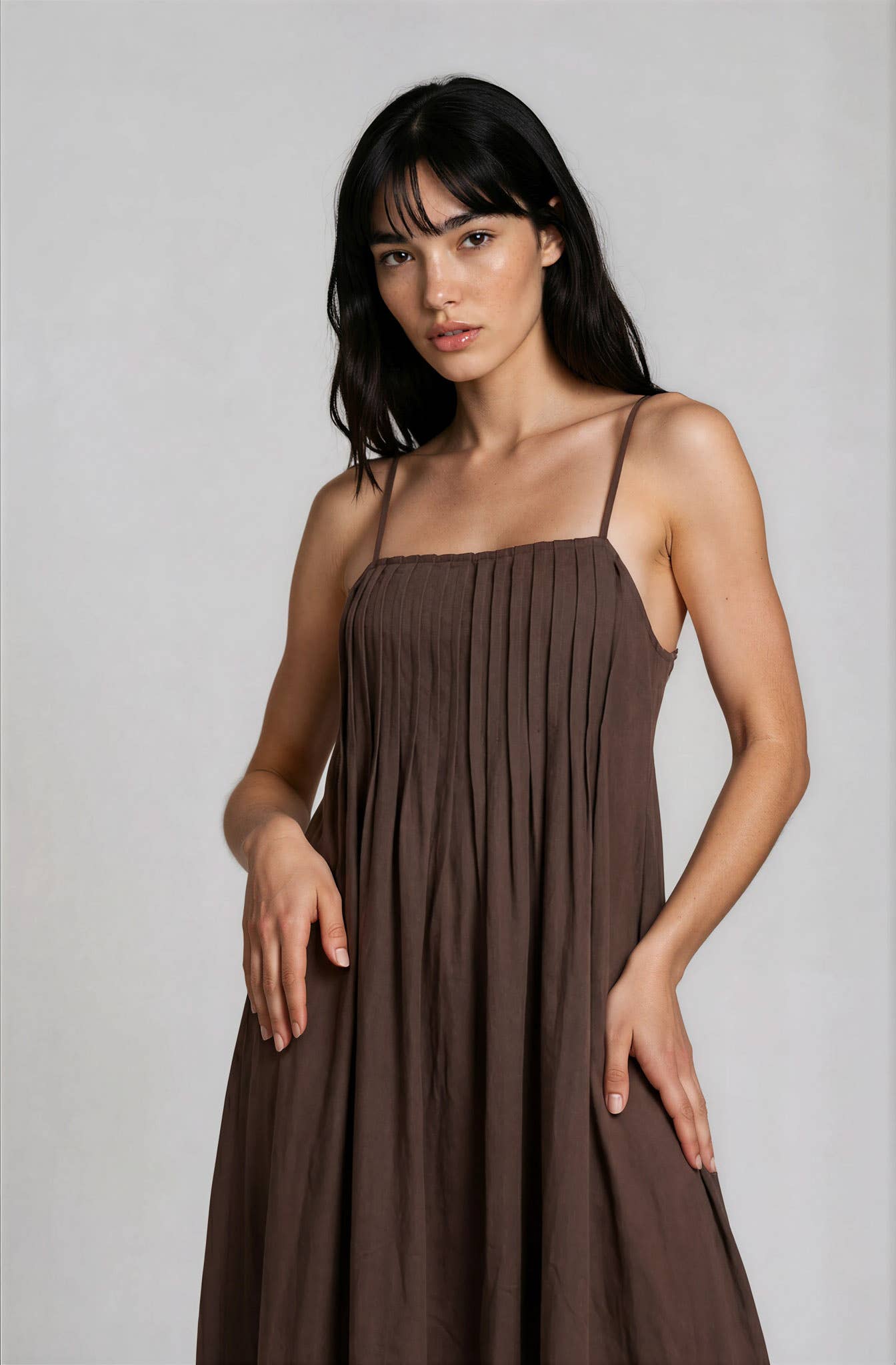 Chocolate Pleated Maxi