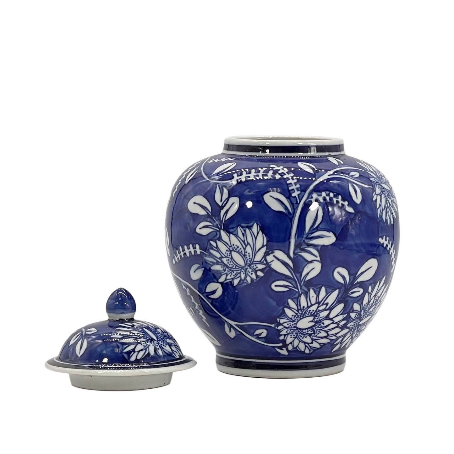 Classic  Floral Ceramic Ginger Jar 10"