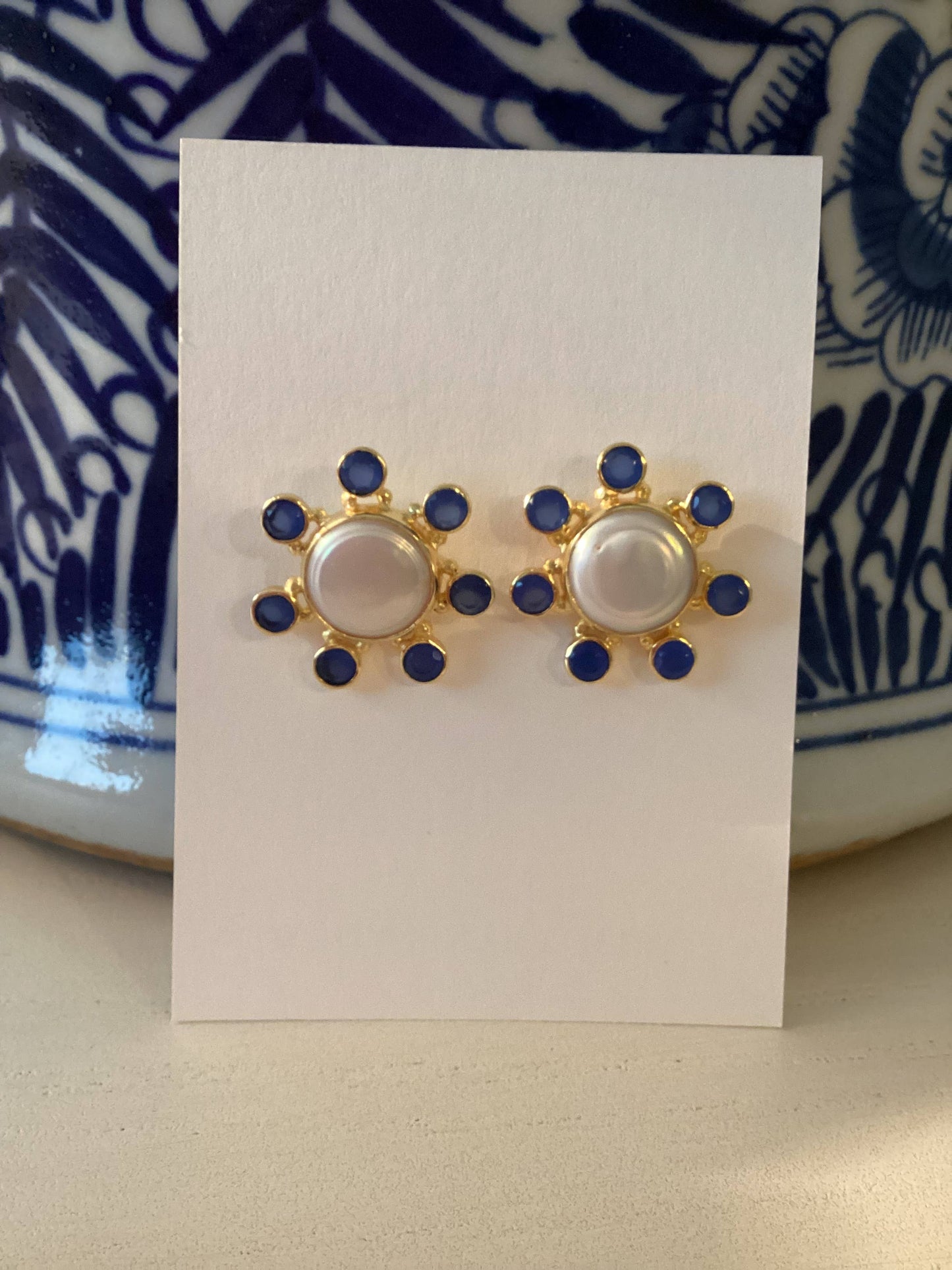 Contessa Earring | Blue Chalcedony