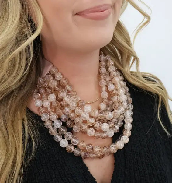 CHUNKY BEADED LAYERED NECKLACE JKN-140