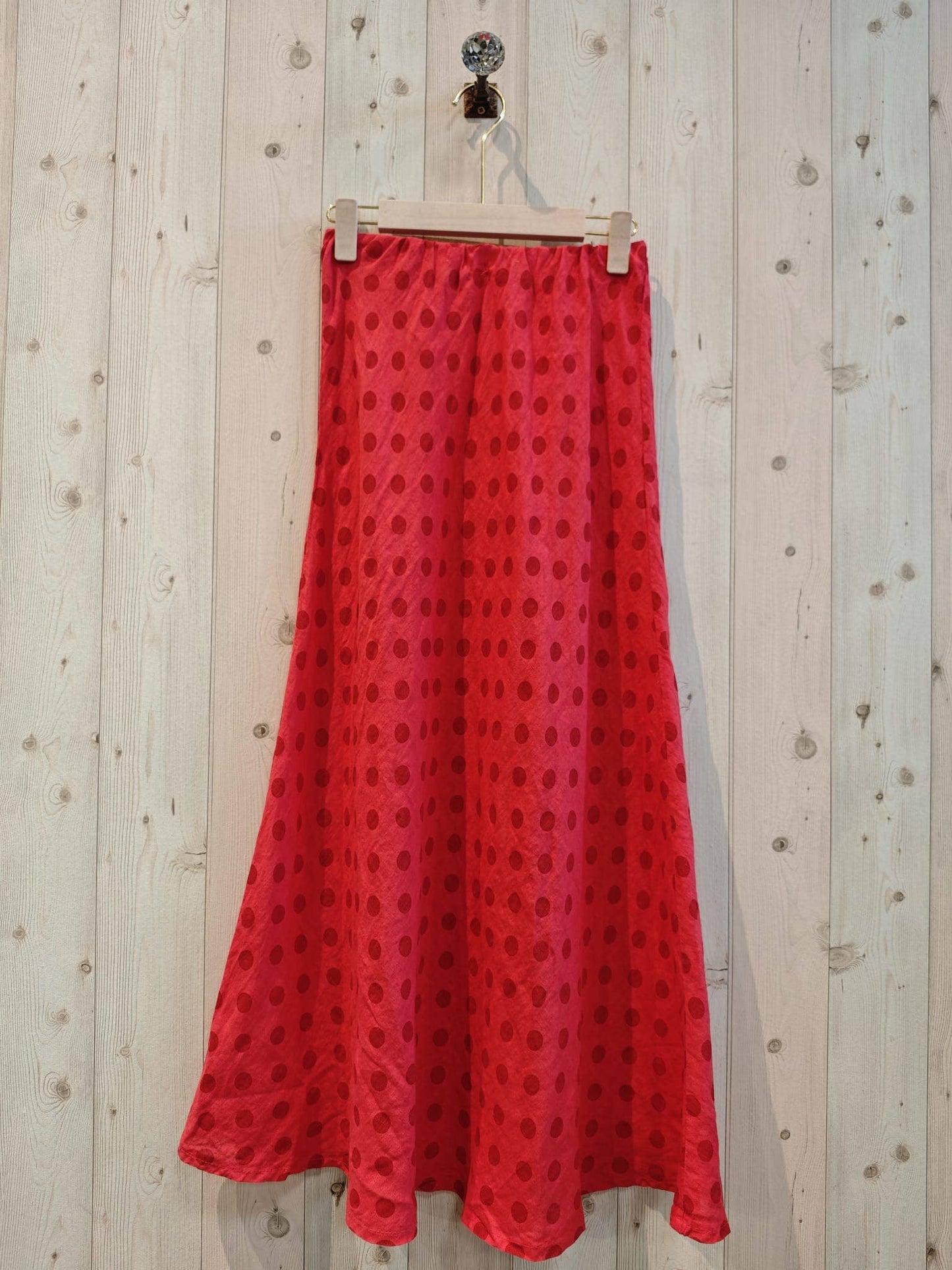 REF 13561 POLKA DOT SKIRT 100% LINEN