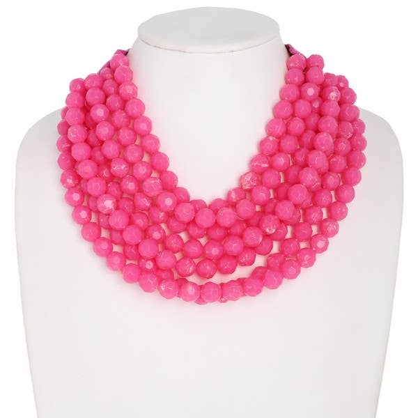 BOHEMIAN LEATHER SNAP BACK BEADED NECKLACE N13058