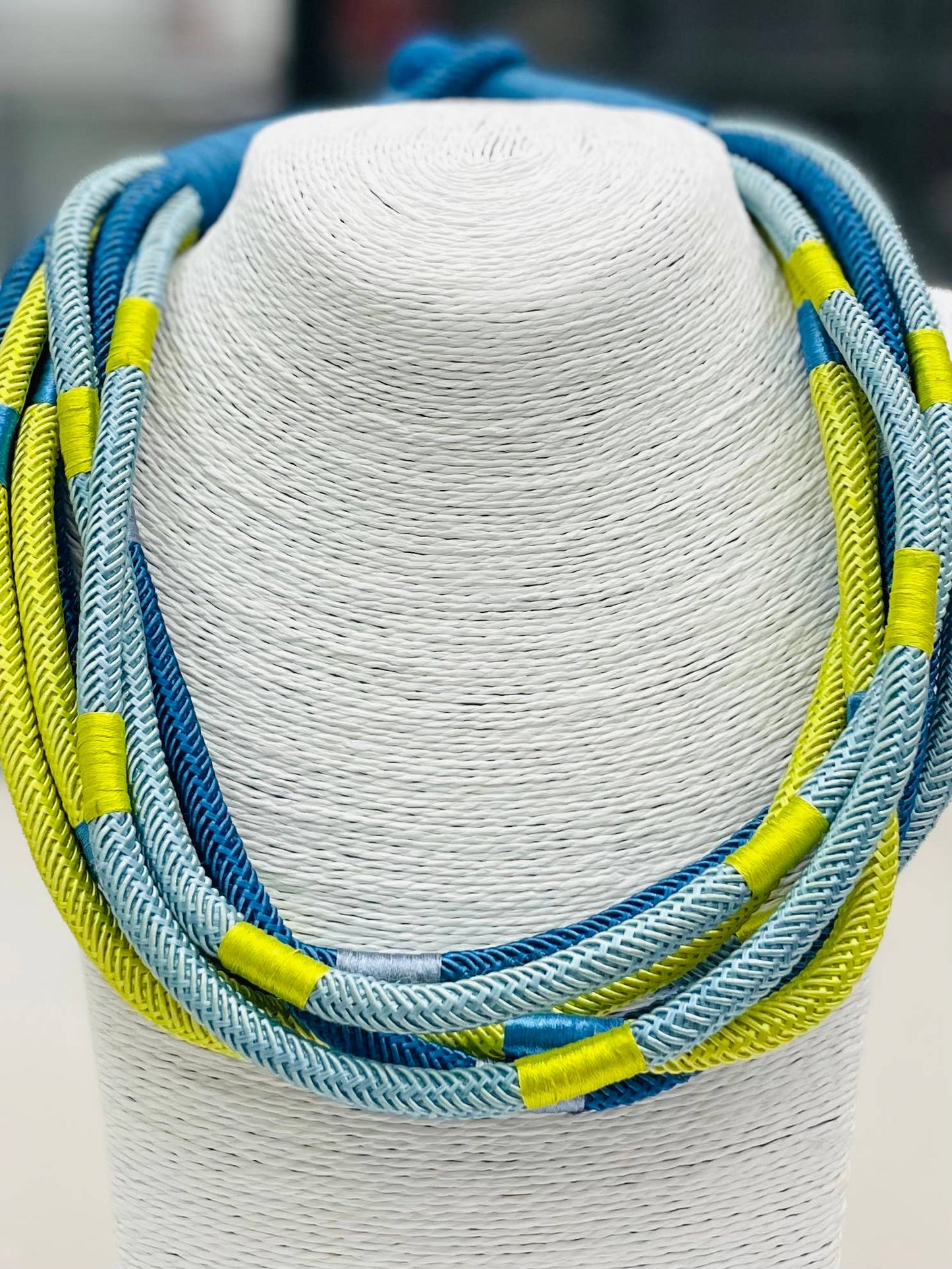 Slub 8-Strand Necklace (blue multi) NK266