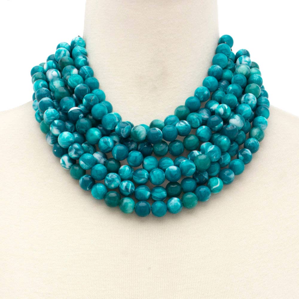 CHUNKY BEADED LAYERED NECKLACE JKN-140