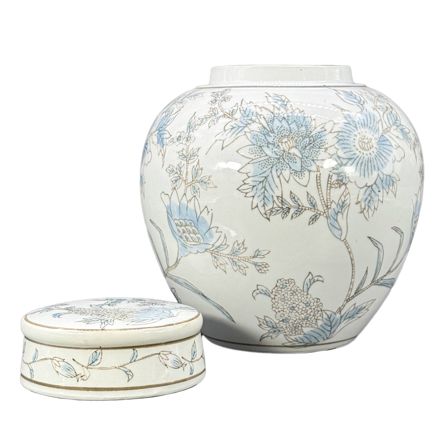 Classic  Floral Ceramic Ginger Jar 10"