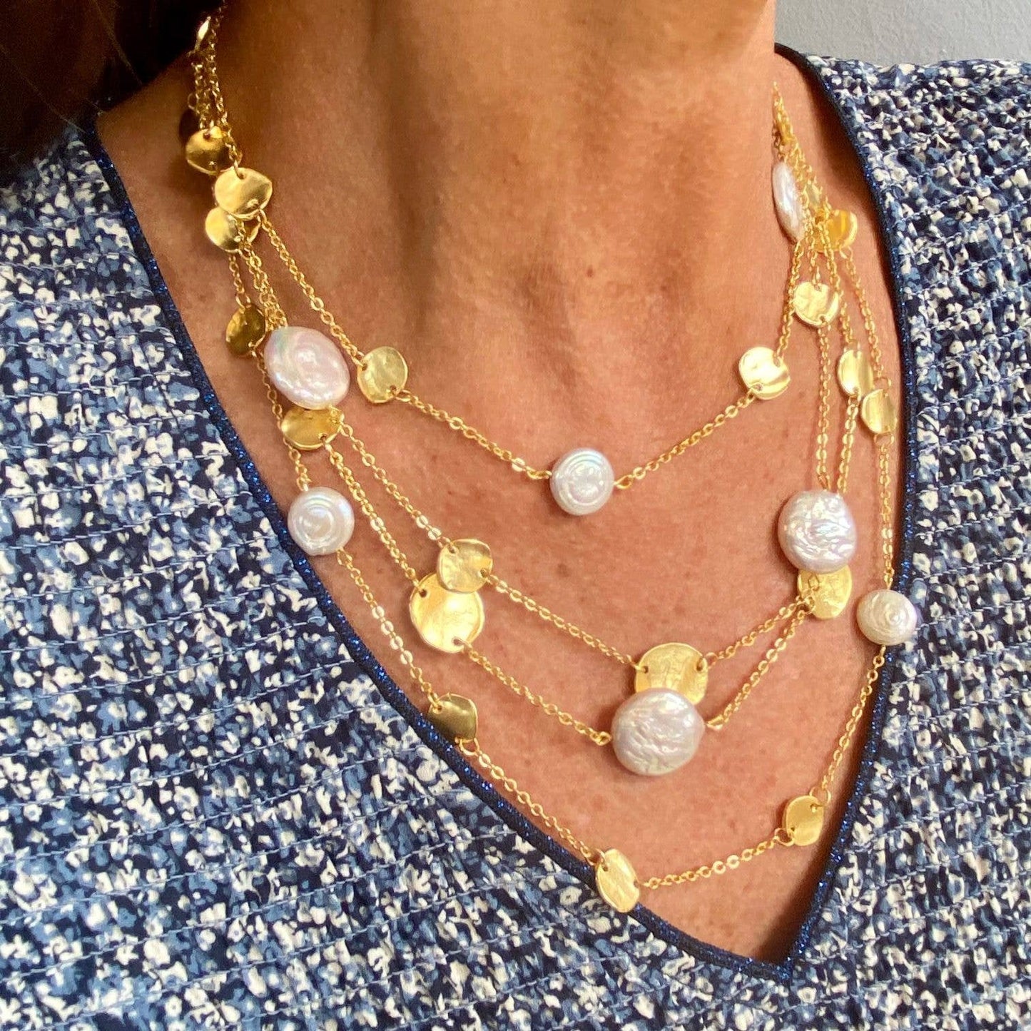 Coin & Pearl Necklace