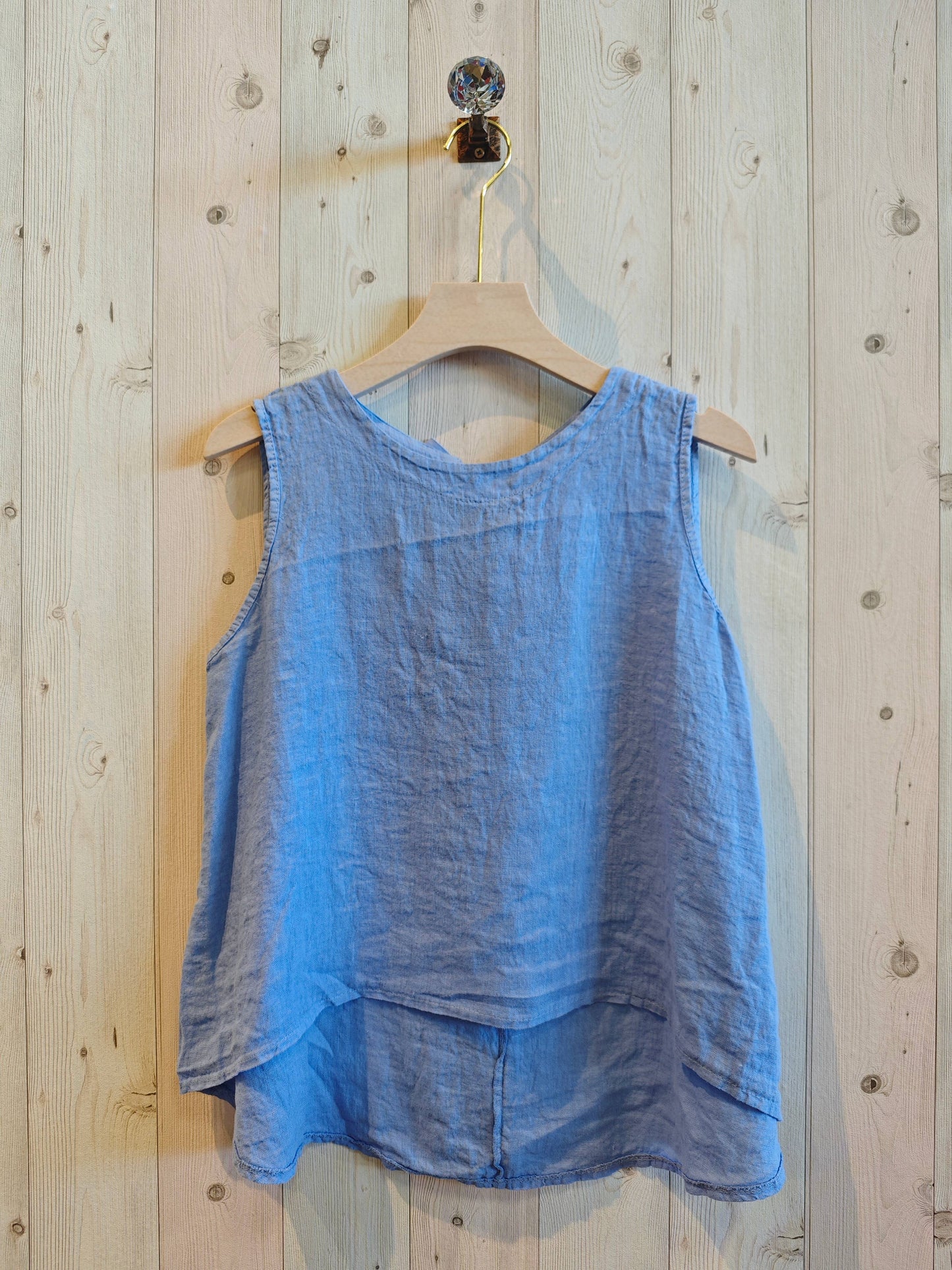 REF 15763 100% LINEN RIBBON SISA SLEEVE T-SHIRT