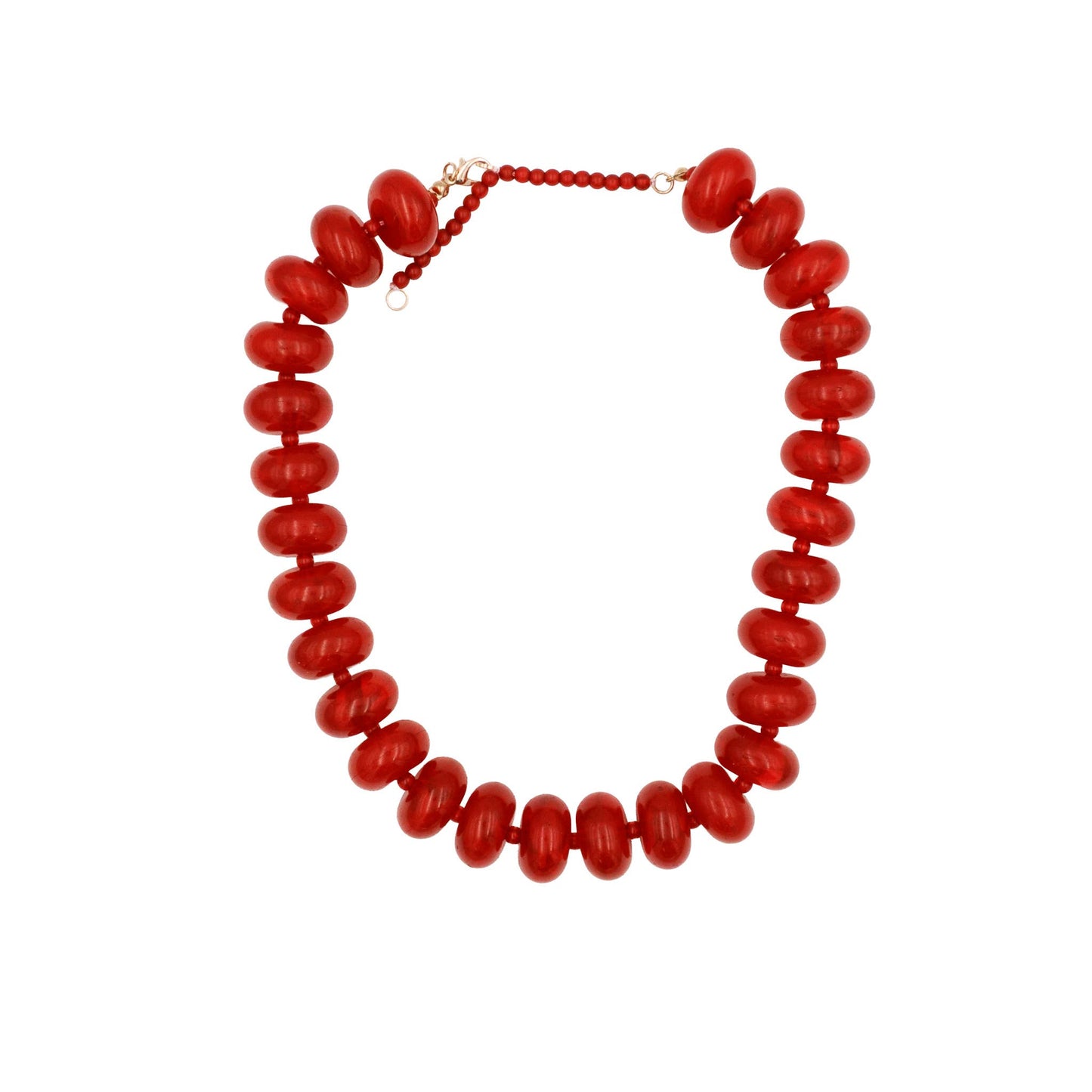 GEMMA Chunky Beaded Necklace - Red