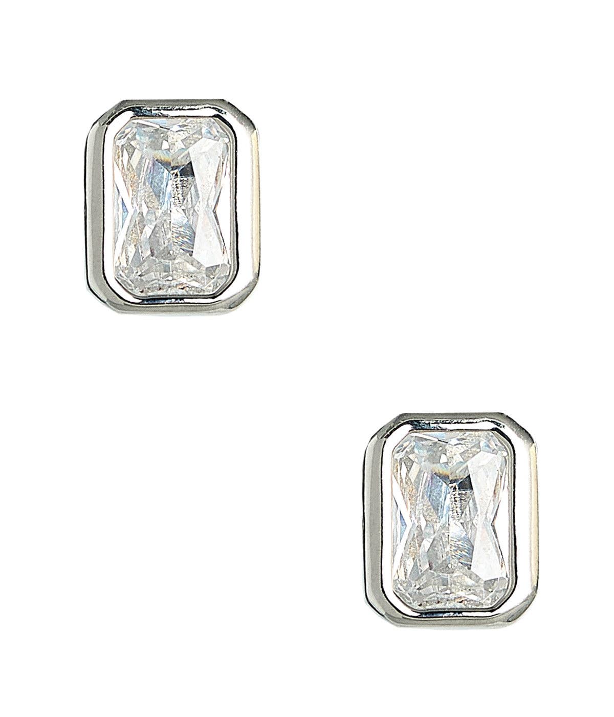 Rectangle Bezel Stud - 18k Gold Plated - WS