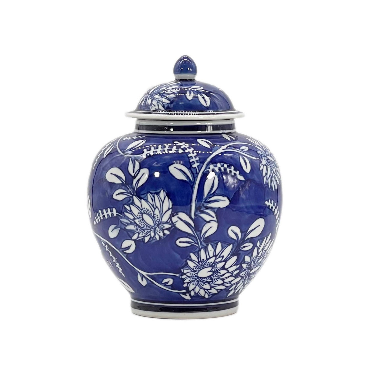 Classic  Floral Ceramic Ginger Jar 10"