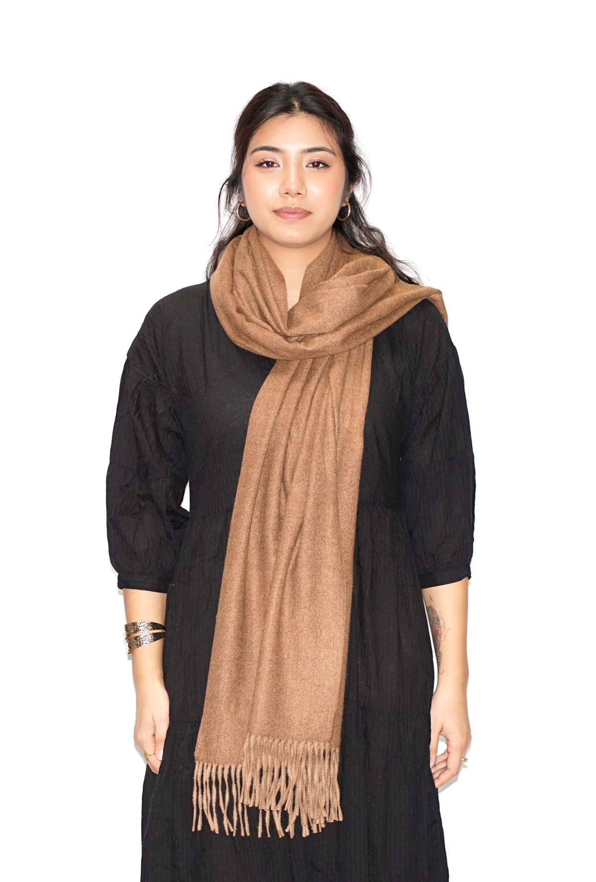 Cozy Cashmere Blend Stole Espresso