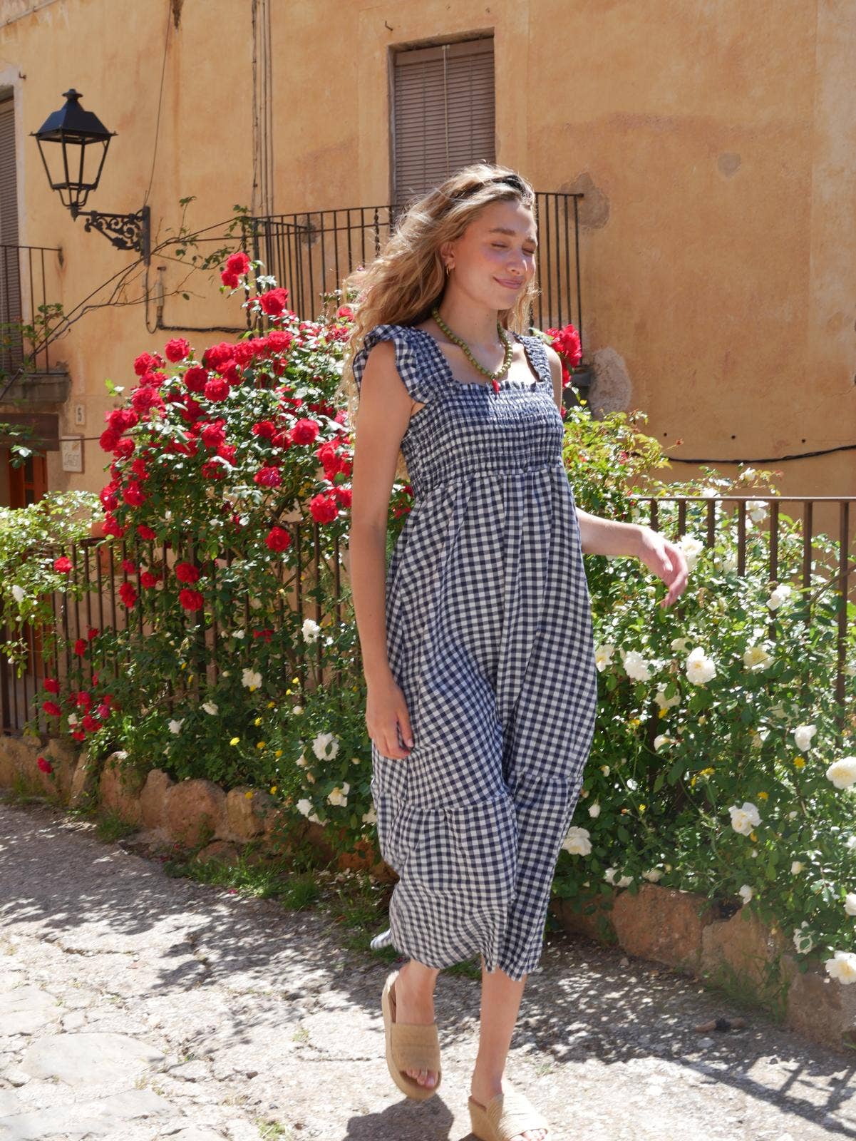 Amaia Navy Gingham Dress
