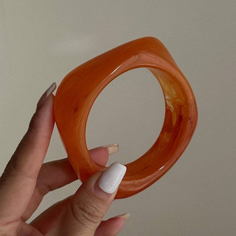 Irregular Acrylic Resin Bangle Bracelets DP25B583