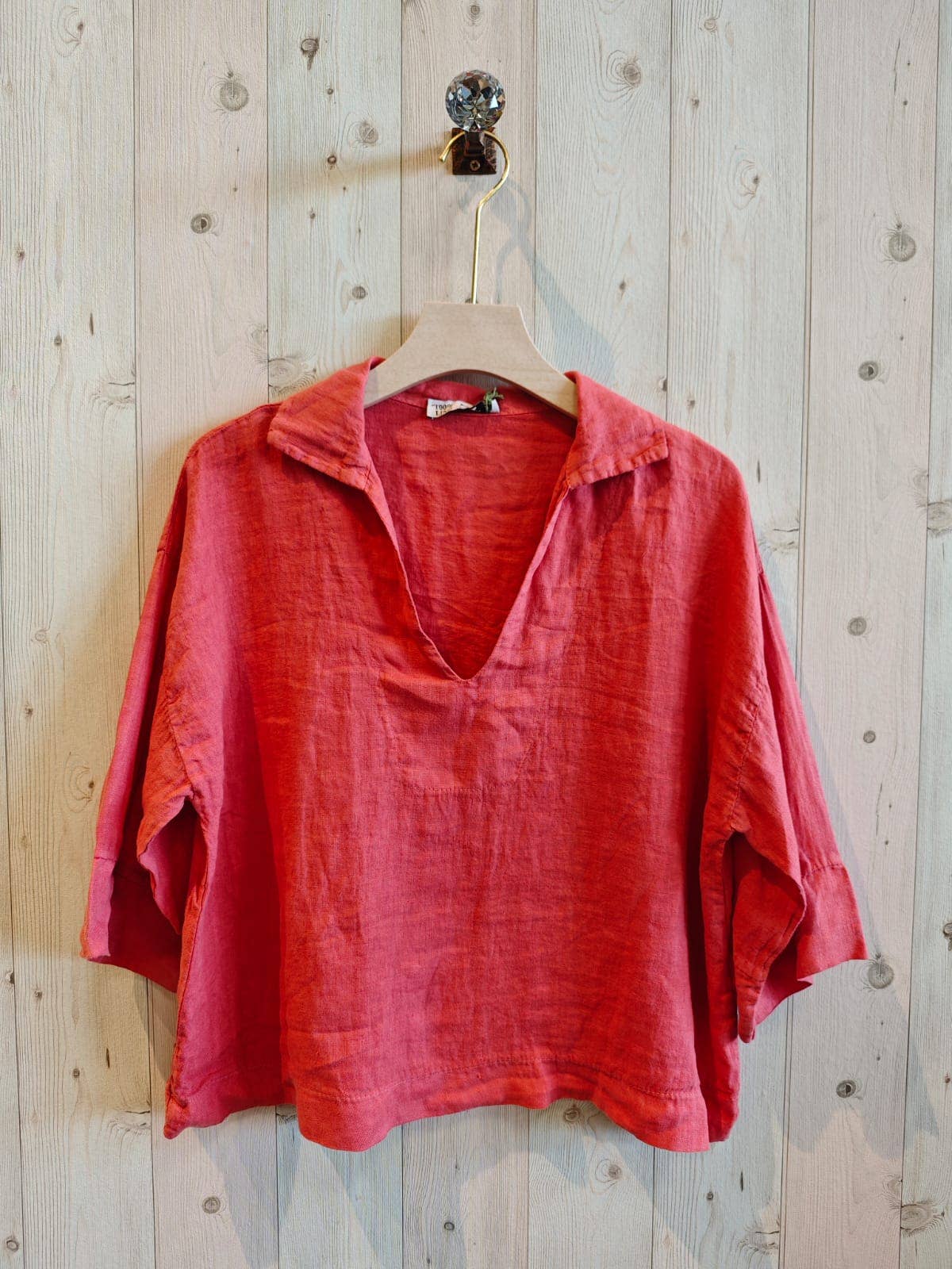 REF 12104 BLOUSE SHIRT COLLAR 100% LINEN