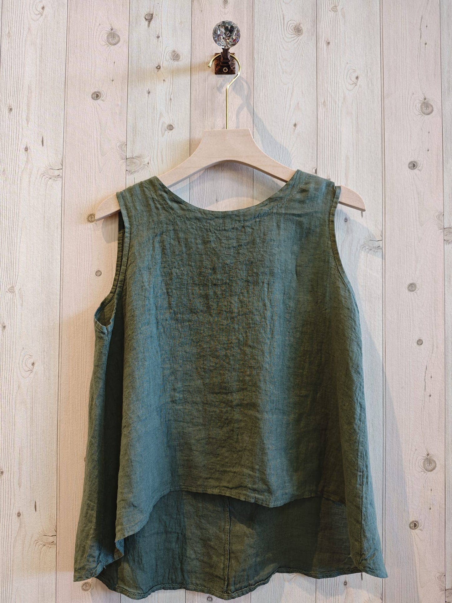 REF 15763 100% LINEN RIBBON SISA SLEEVE T-SHIRT