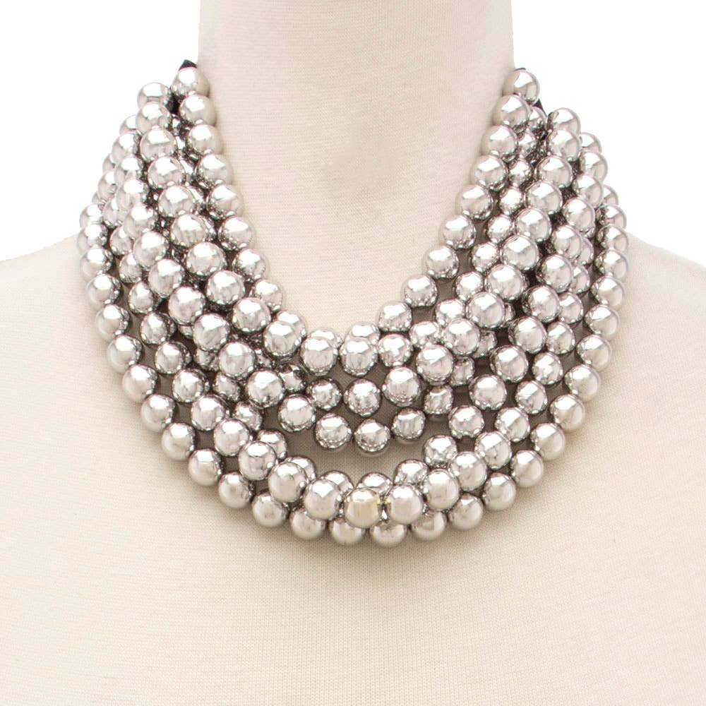 *BEST* NEW BELLA CHUNKY BEADED LAYERED MAGNETIC NECKLACE