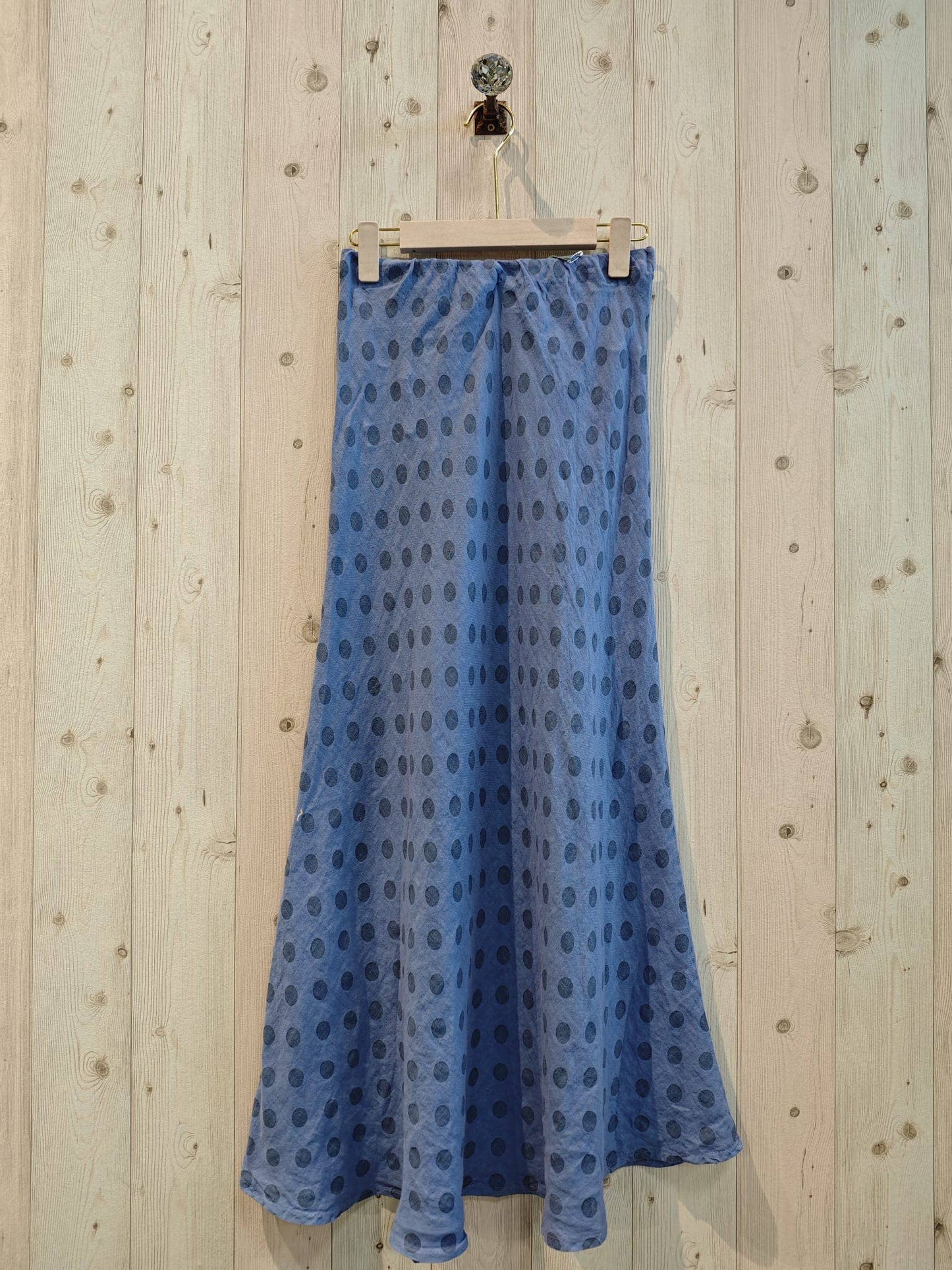 REF 13561 POLKA DOT SKIRT 100% LINEN