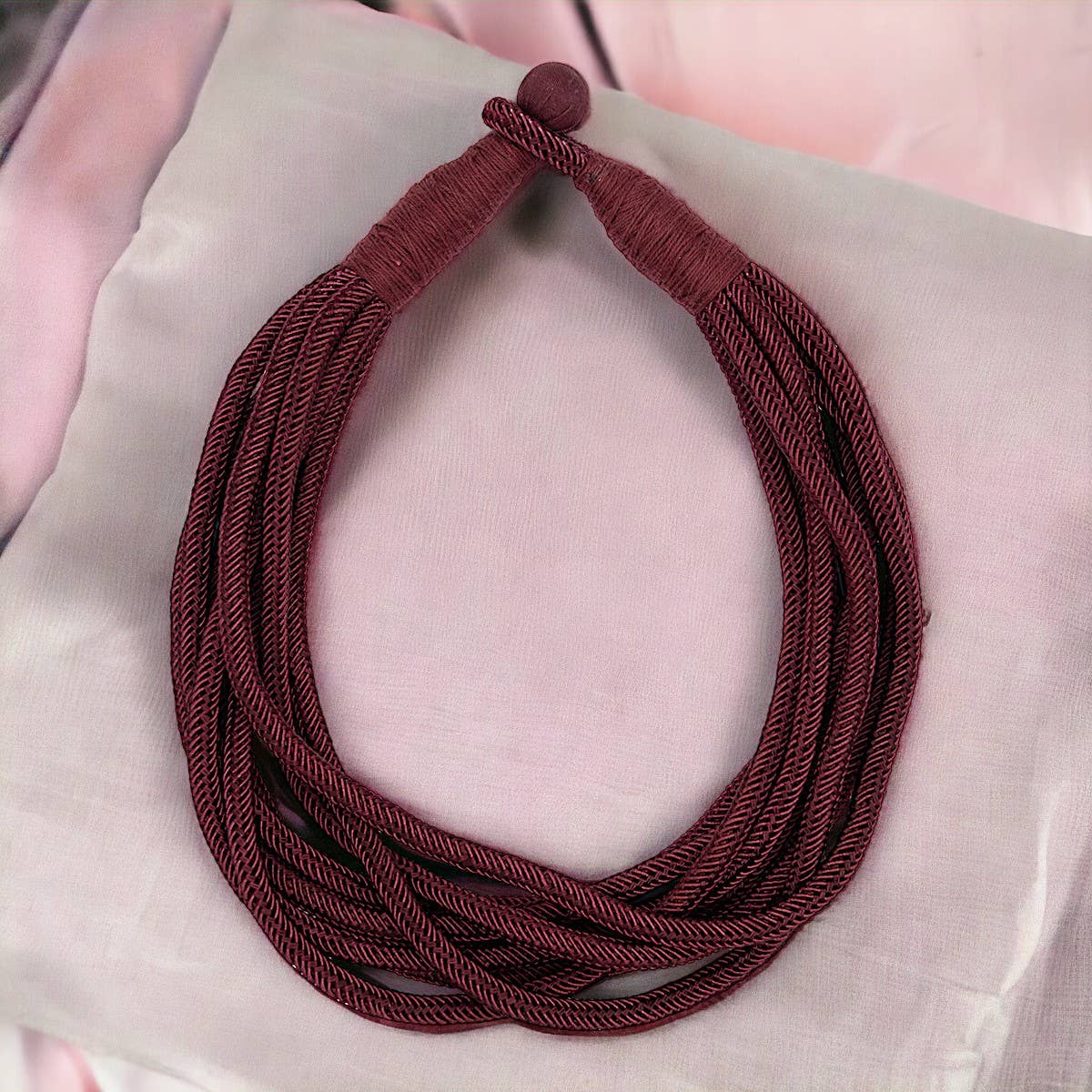 Bold Colour Cotton Rope Multi Layer Necklace