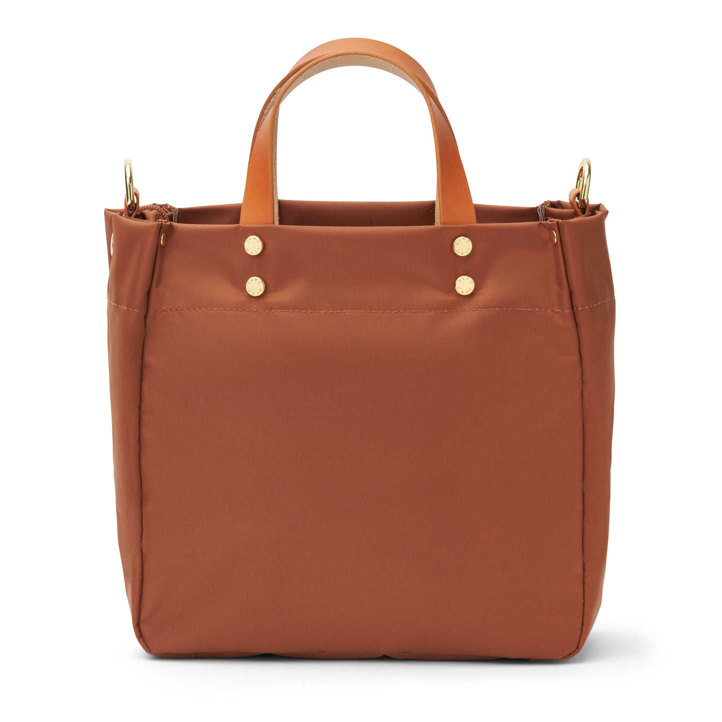 "Joey" Cognac Nylon Tote with Leather Accents