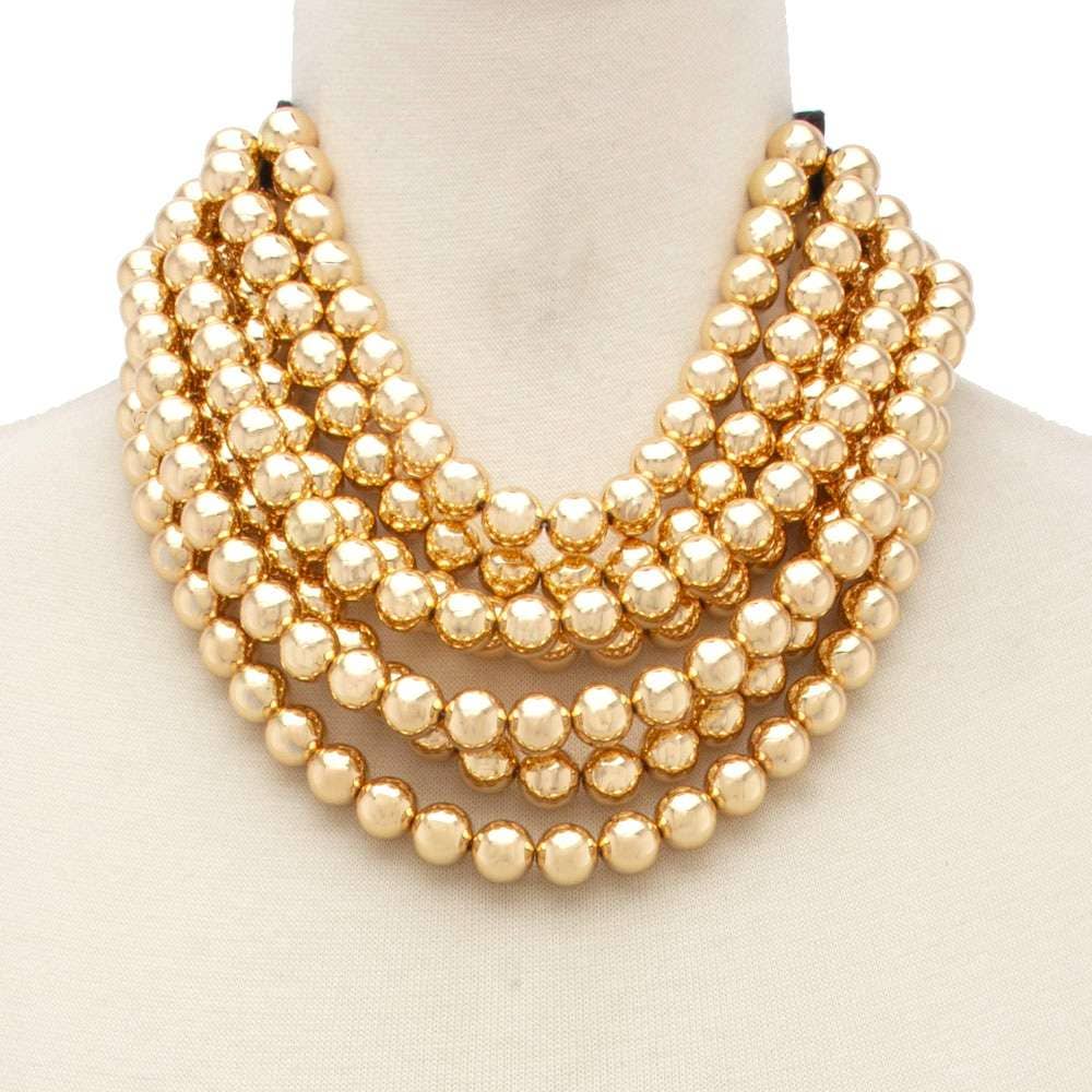 CHUNKY BEADED LAYERED MAGNETIC NECKLACE