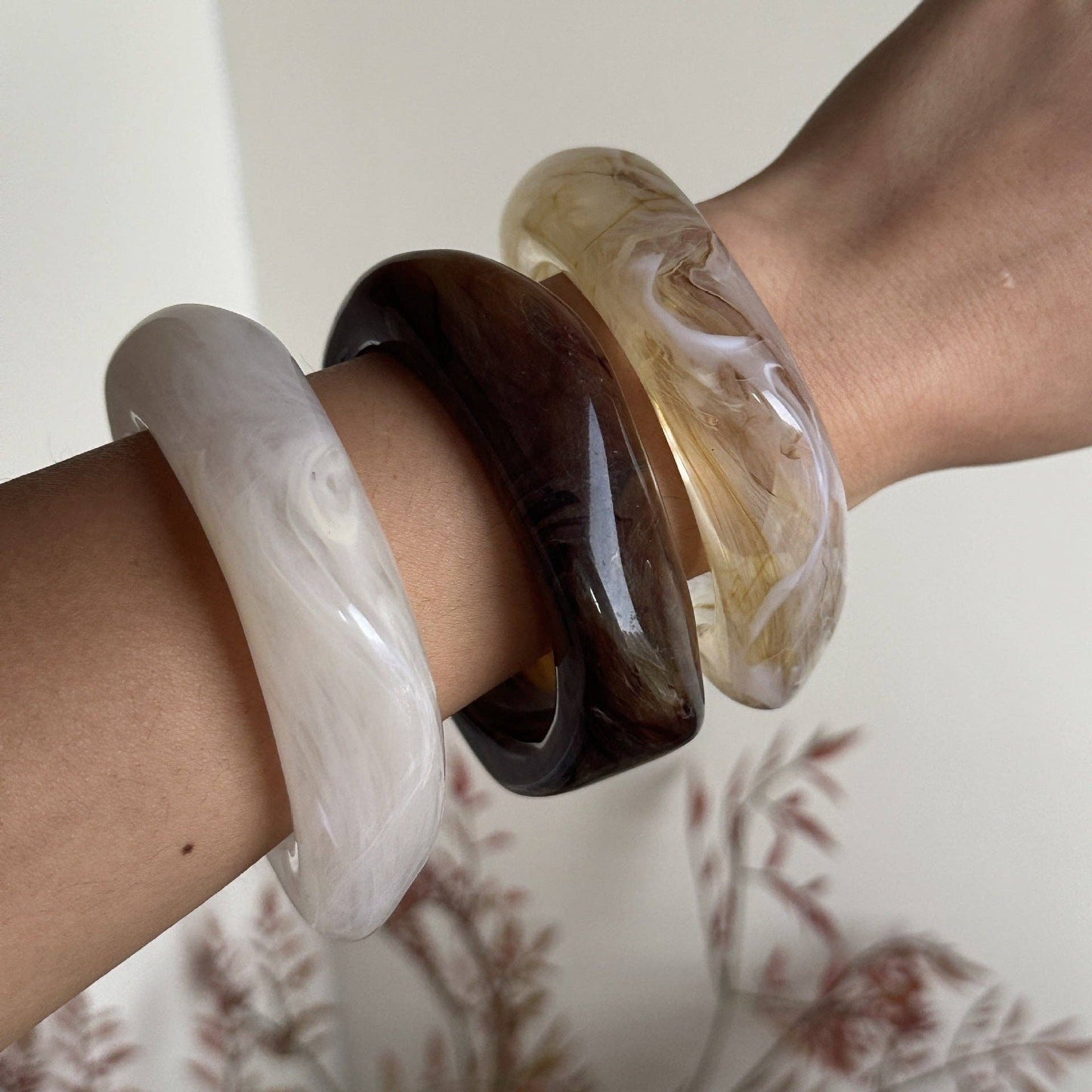 Irregular Acrylic Resin Bangle Bracelets DP25B583